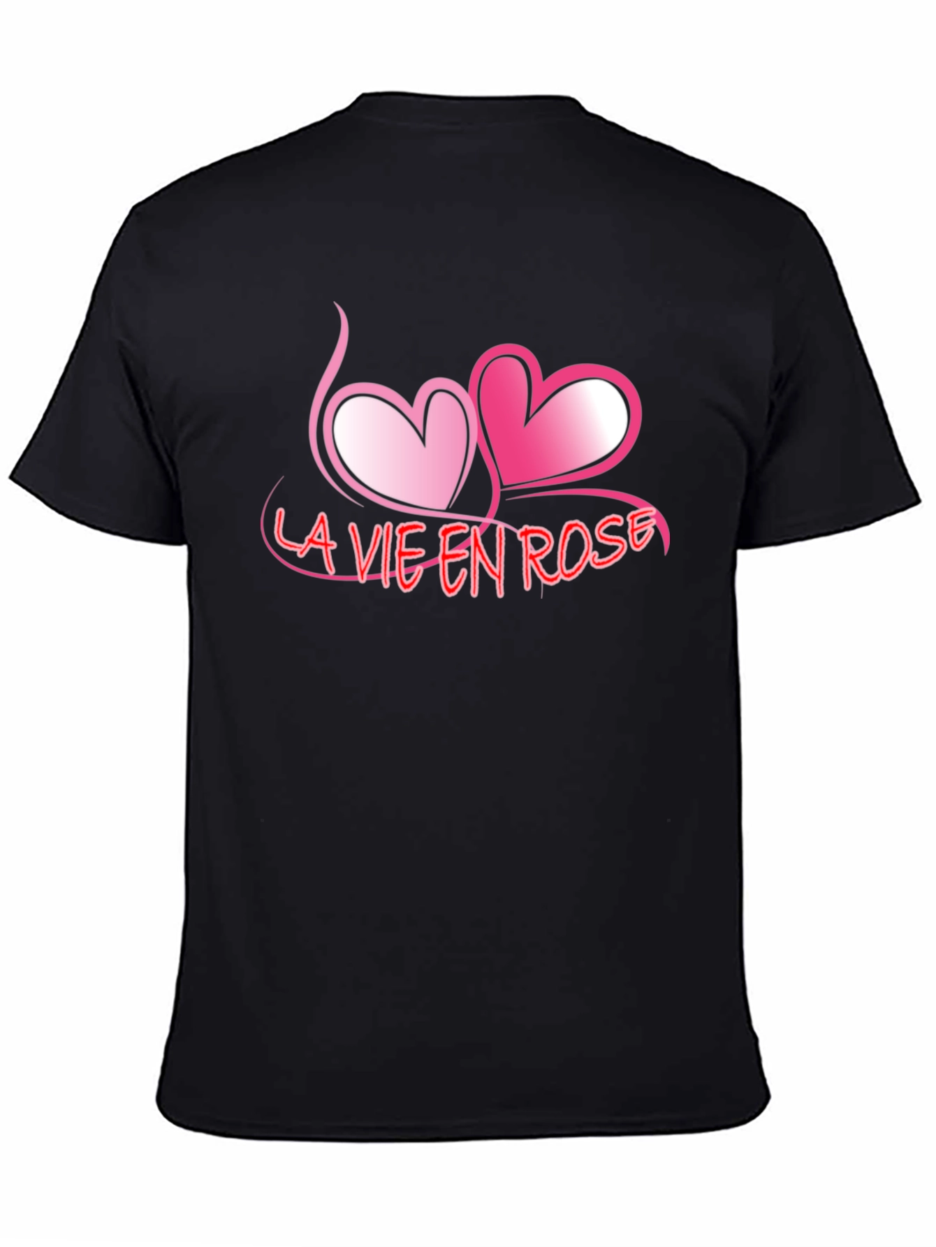 Black La Vie En Rose Graphic Tee - Romantic Black T-Shirt view 4