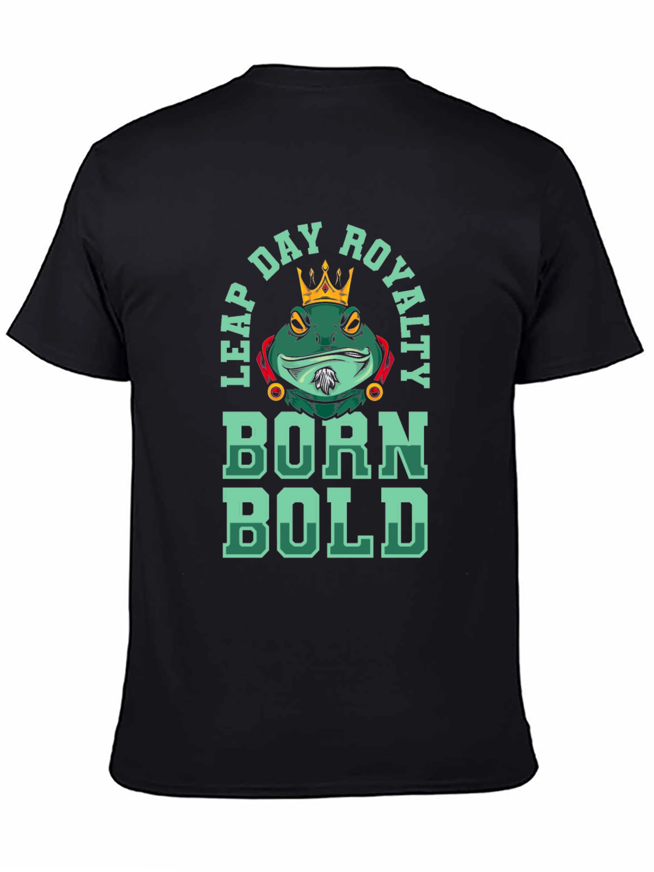 Black Leap Day Royalty Graphic T-Shirt - Born Bold Frog Tee view 4