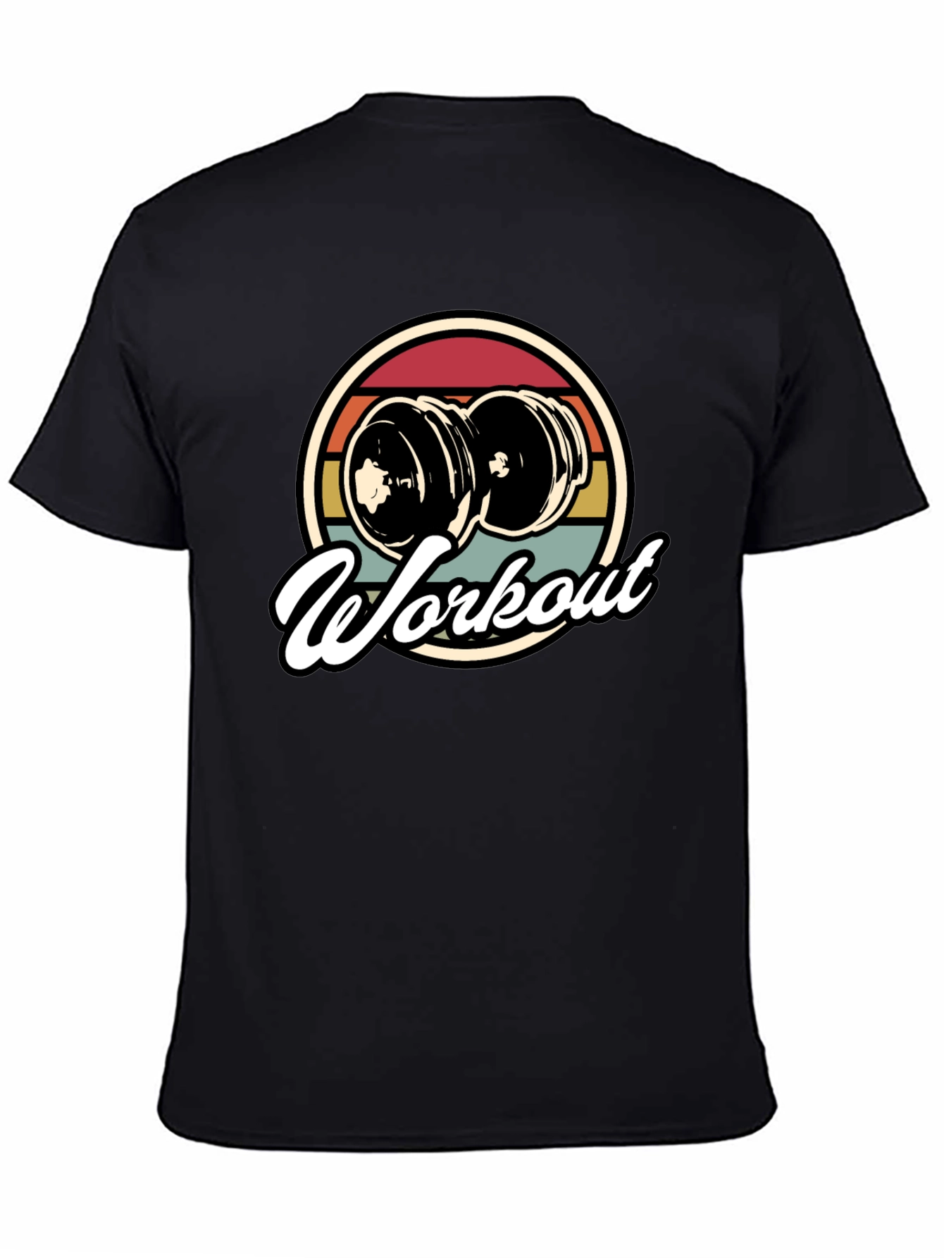 Black Vintage Workout T-Shirt - Retro Gym Style view 4