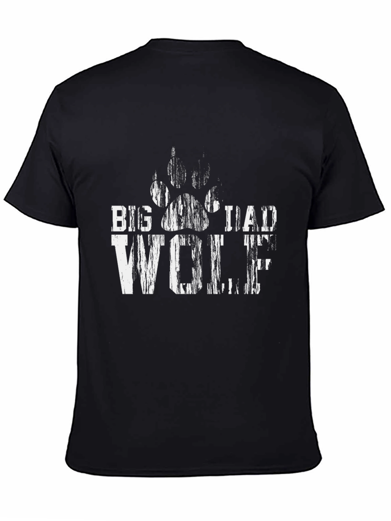 Black Big Dad Wolf Graphic Tee - Mens Black T-Shirt view 4