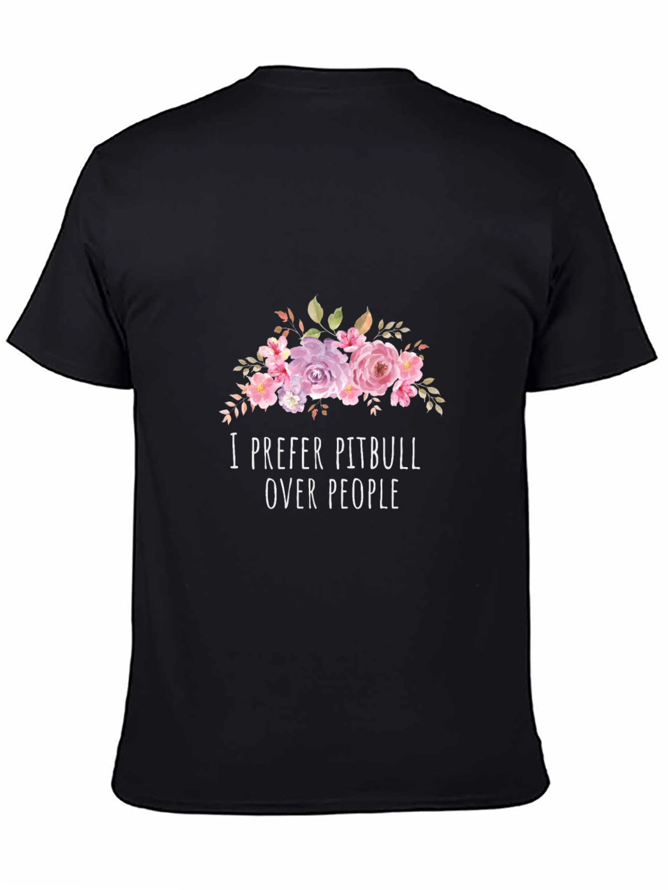 Black I Prefer Pitbulls Over People T-Shirt view 4