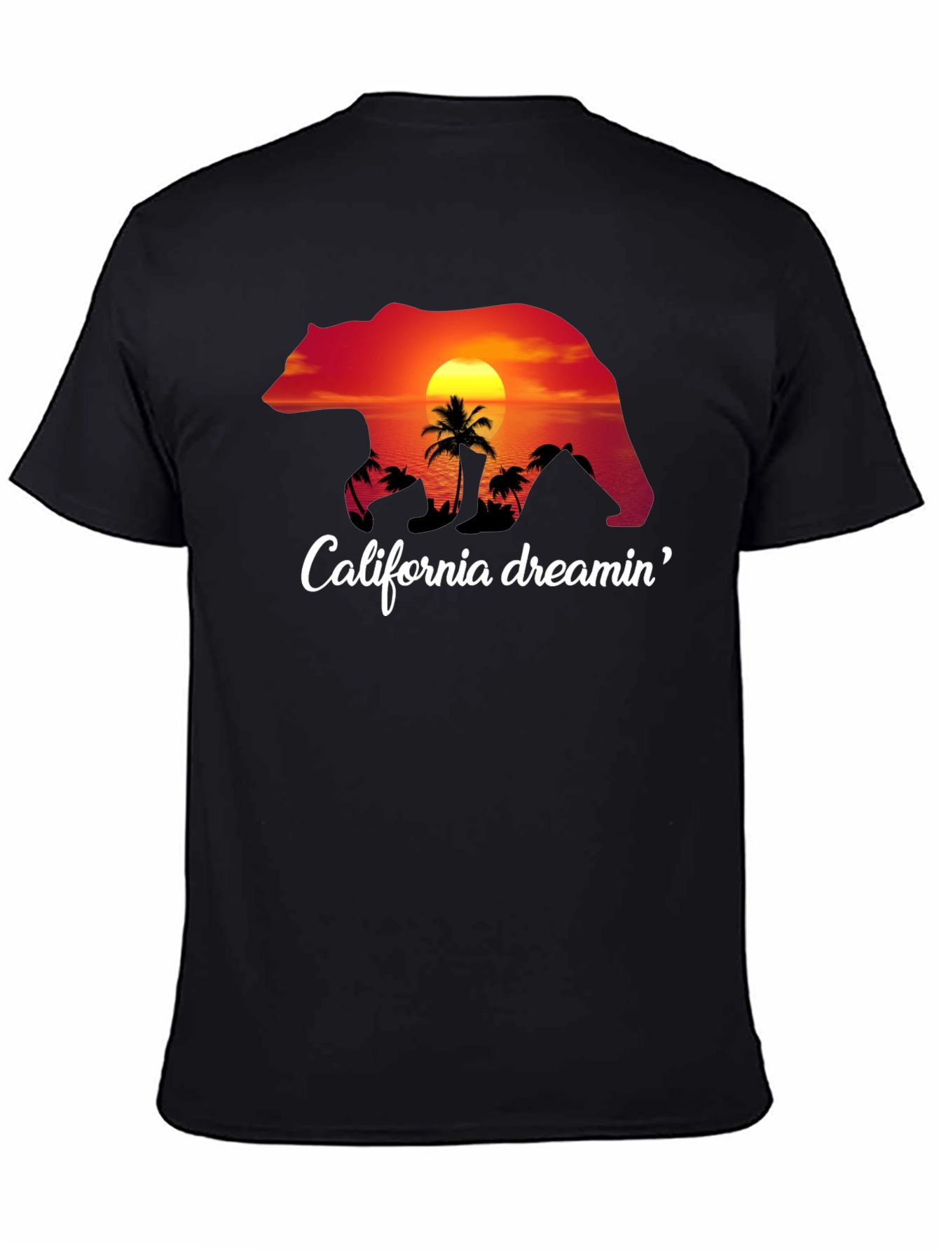 Black California Dreamin' Bear Graphic Tee view 4