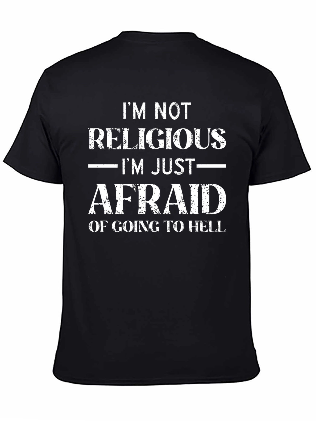 Black I'm Not Religious Funny Graphic Tee view 4