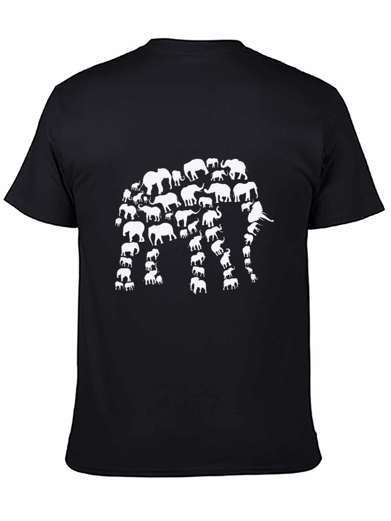 Black Elephant Silhouette T-Shirt - Black view 4