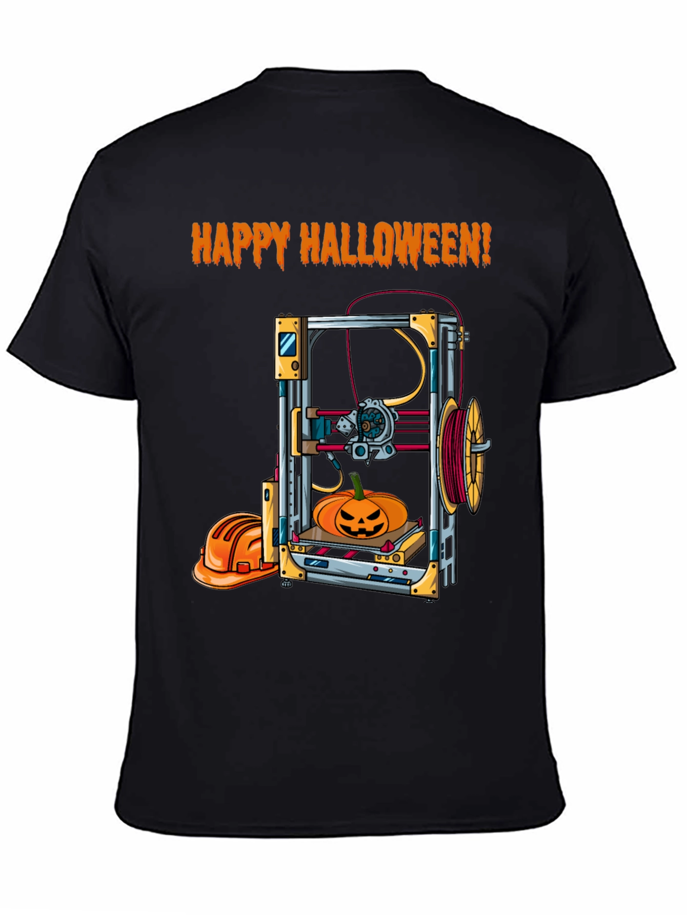 Black Happy Halloween 3D Printing T-Shirt view 4