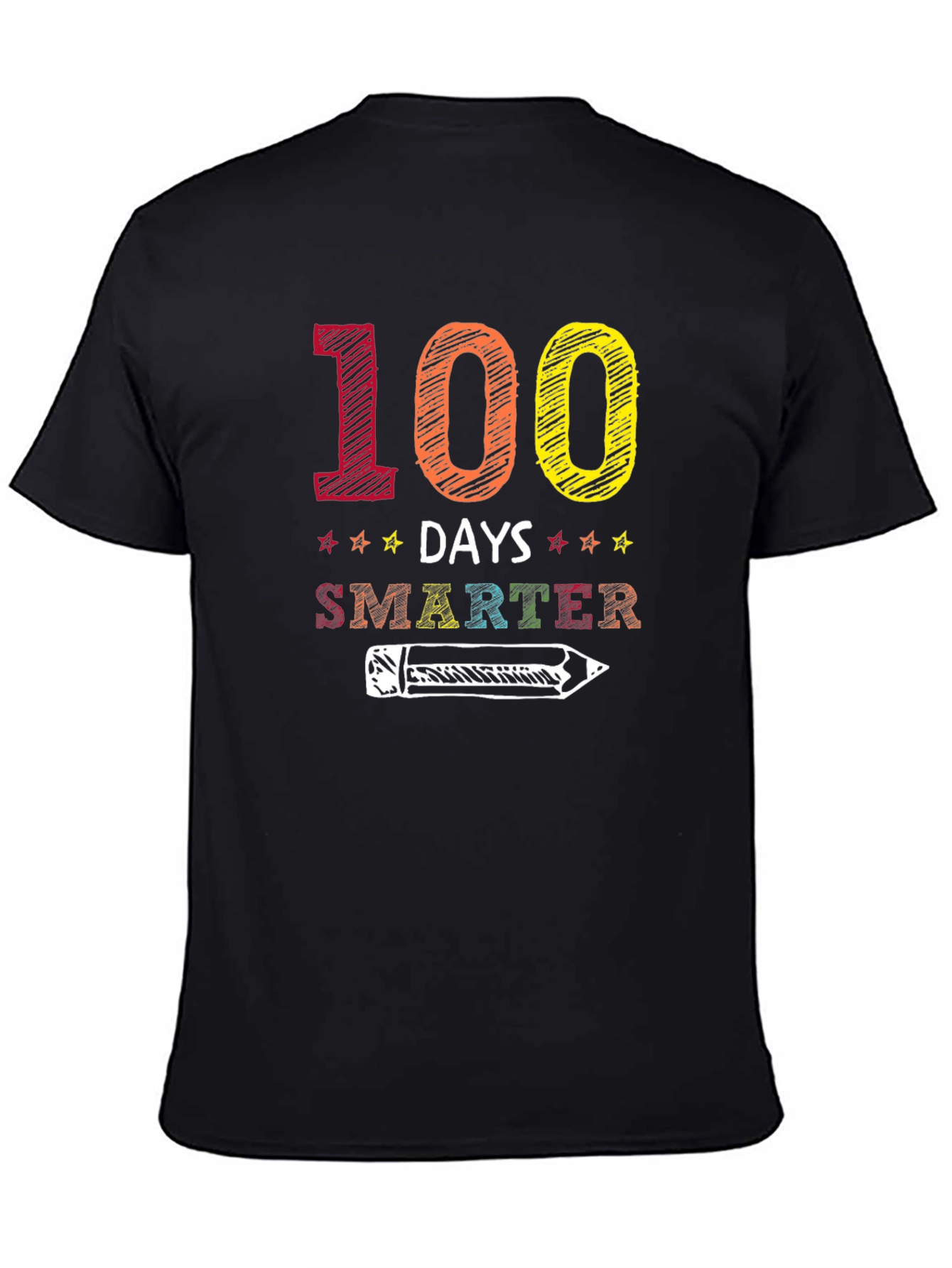 Black 100 Days Smarter Graphic T-Shirt view 4
