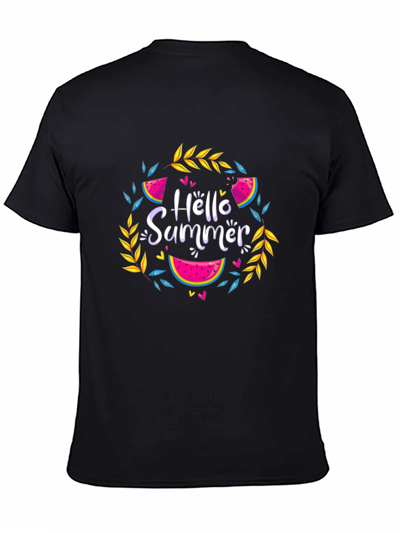 Black Hello Summer Black T-Shirt view 4