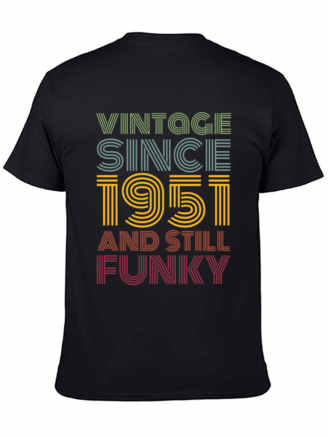 Black Vintage Since 1951 Funky Graphic T-Shirt view 4