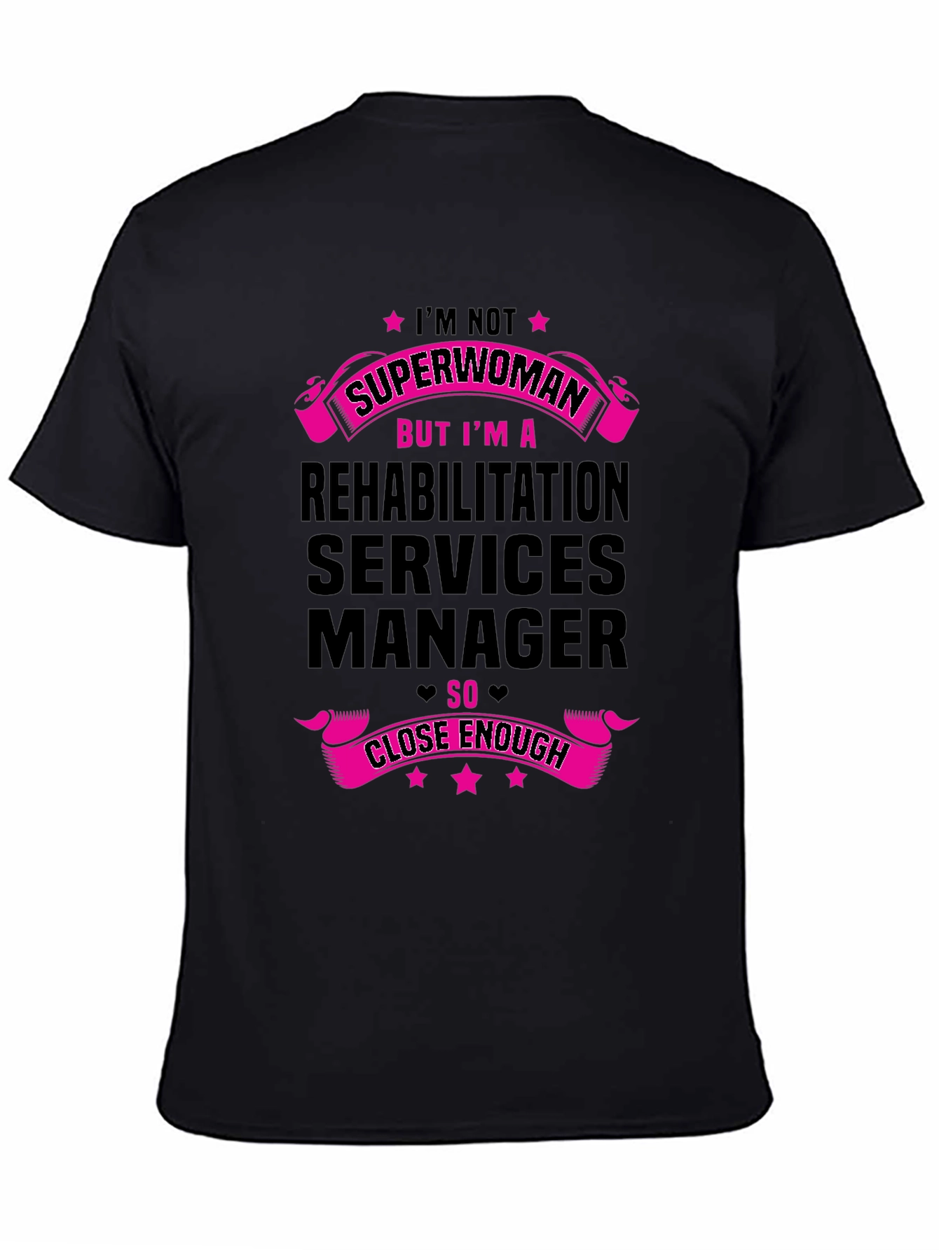 Black Rehabilitation Services Manager Graphic T-Shirt view 4