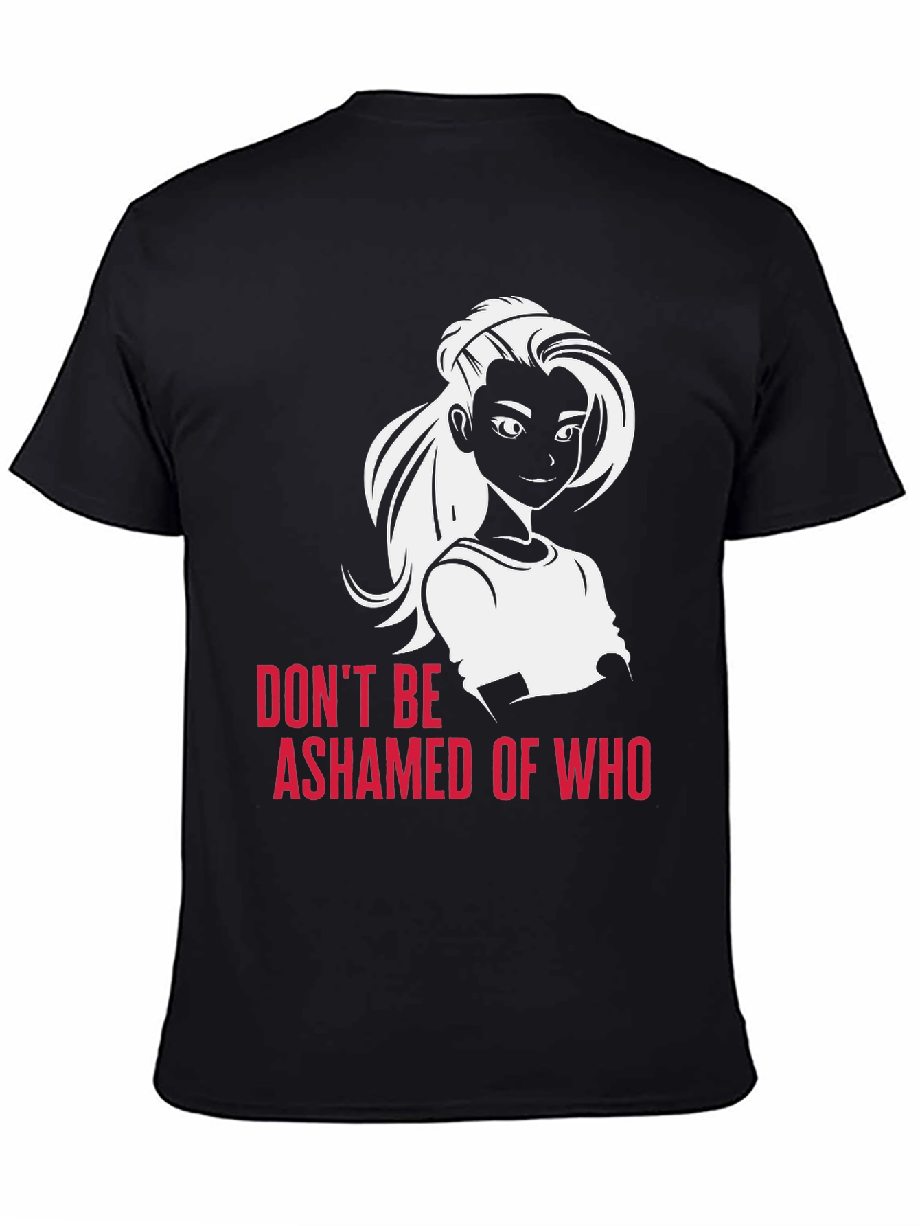 Black Empowering Graphic Tee: Don't Be Ashamed T-Shirt view 4