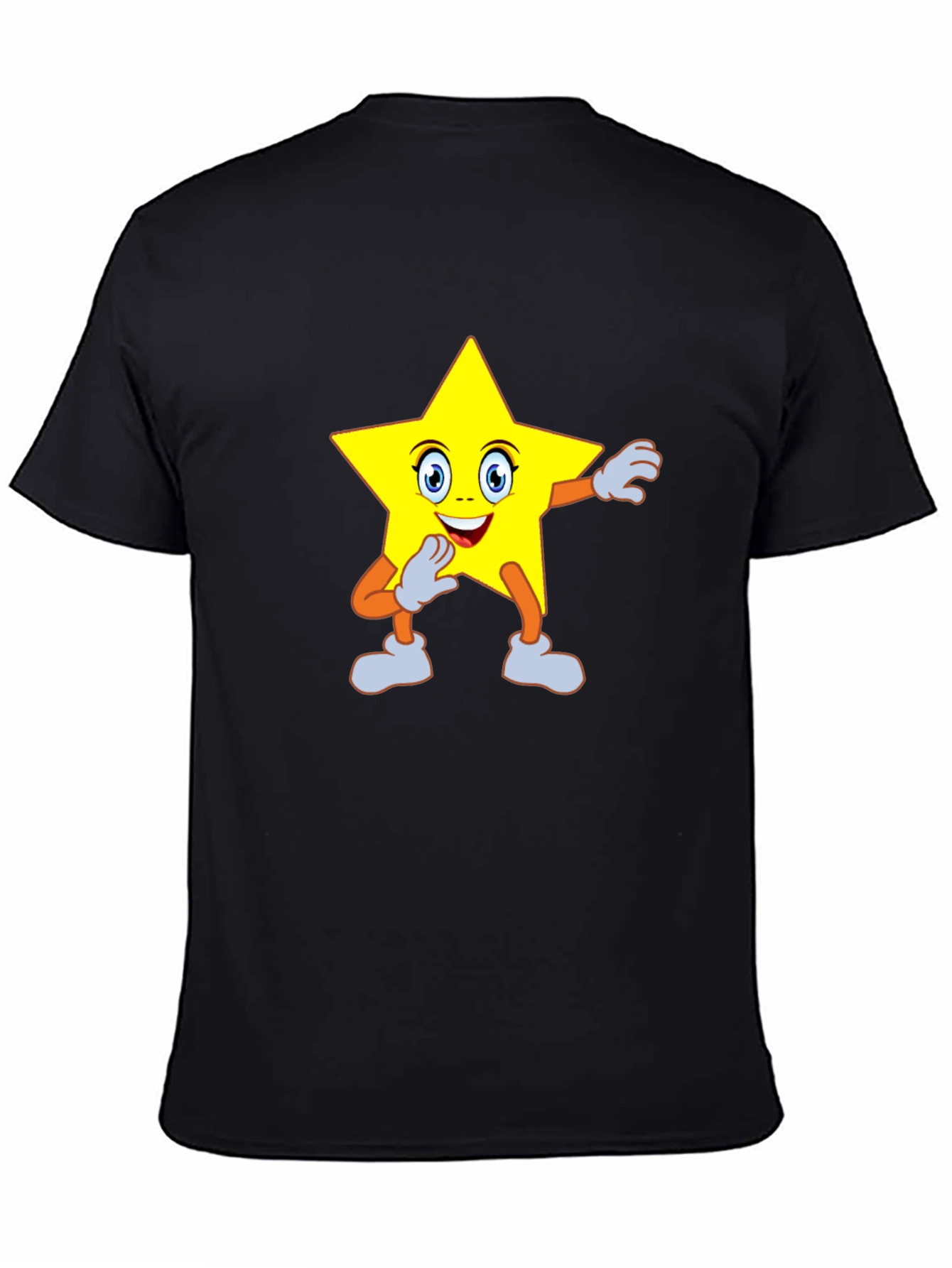 Black Star Cartoon Graphic Tee - Black view 4