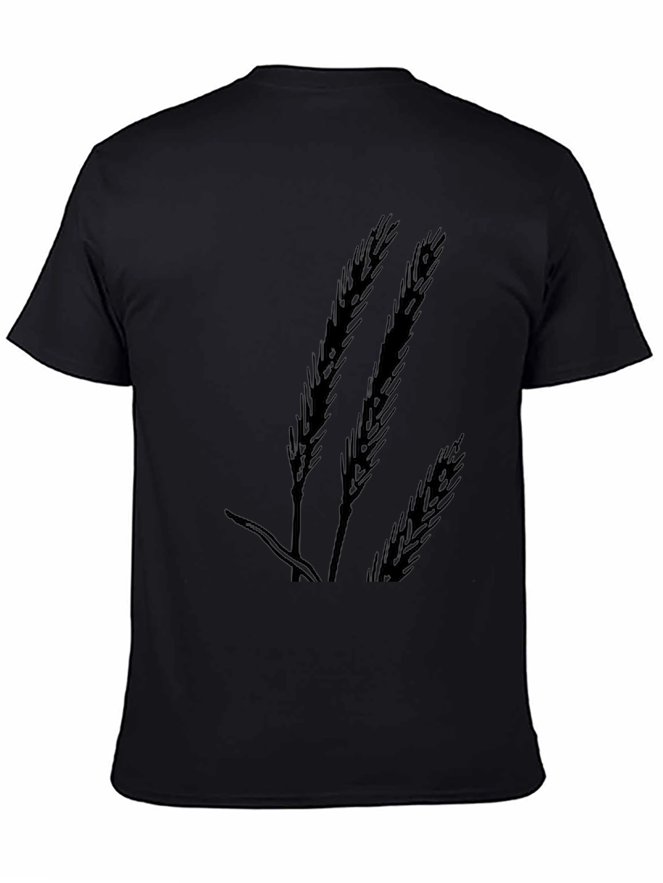 Black Wheat Silhouette Black T-Shirt view 4