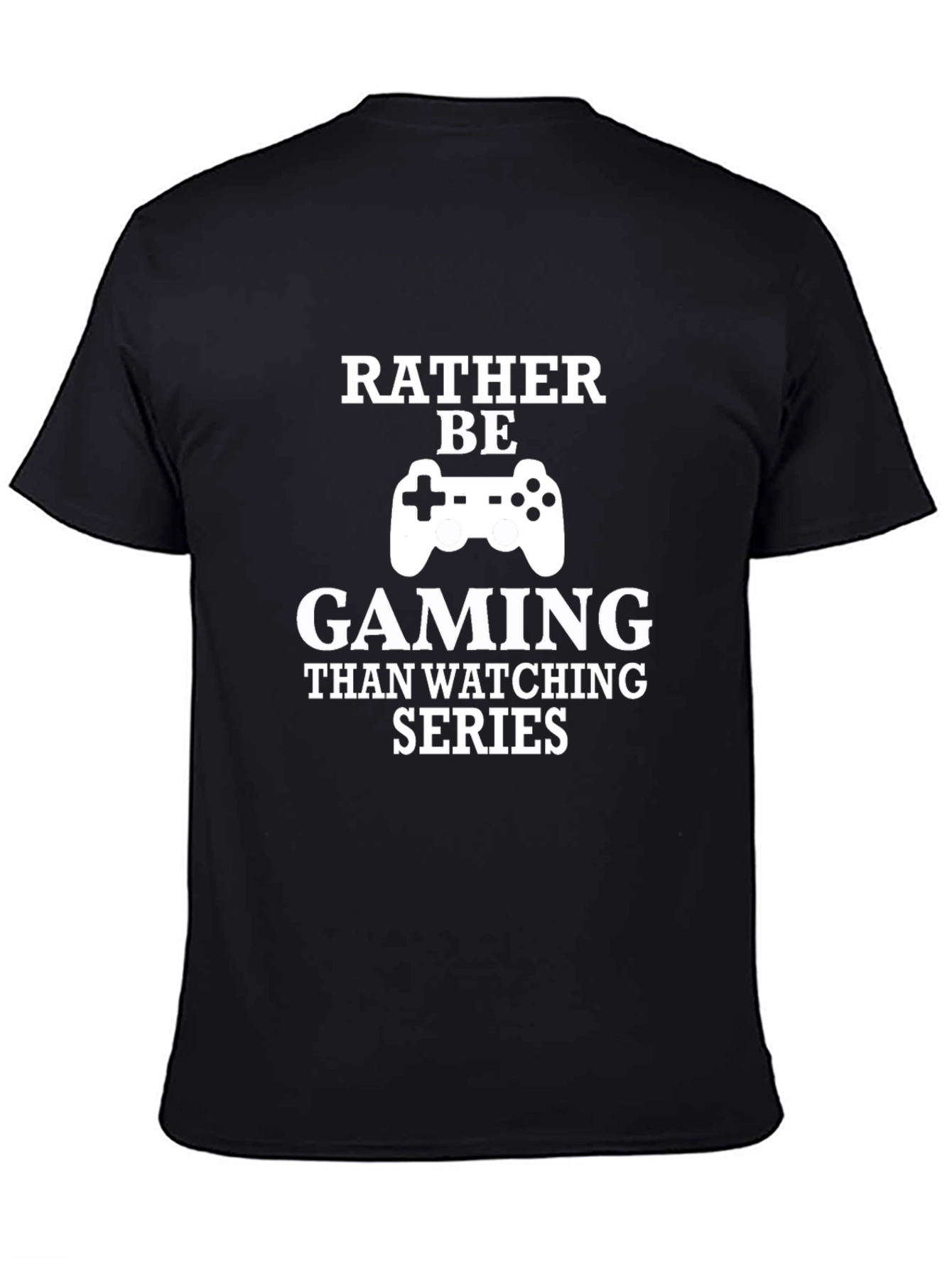 Black Gamer T-Shirt - Rather Be Gaming Funny Tee view 4