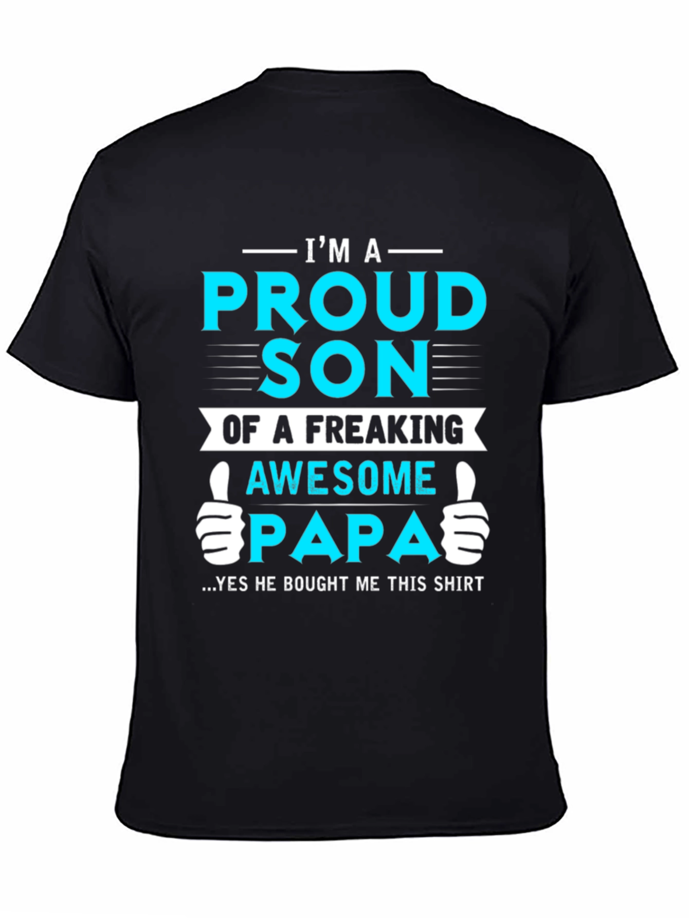 Black Proud Son of Awesome Papa Graphic T-Shirt view 4