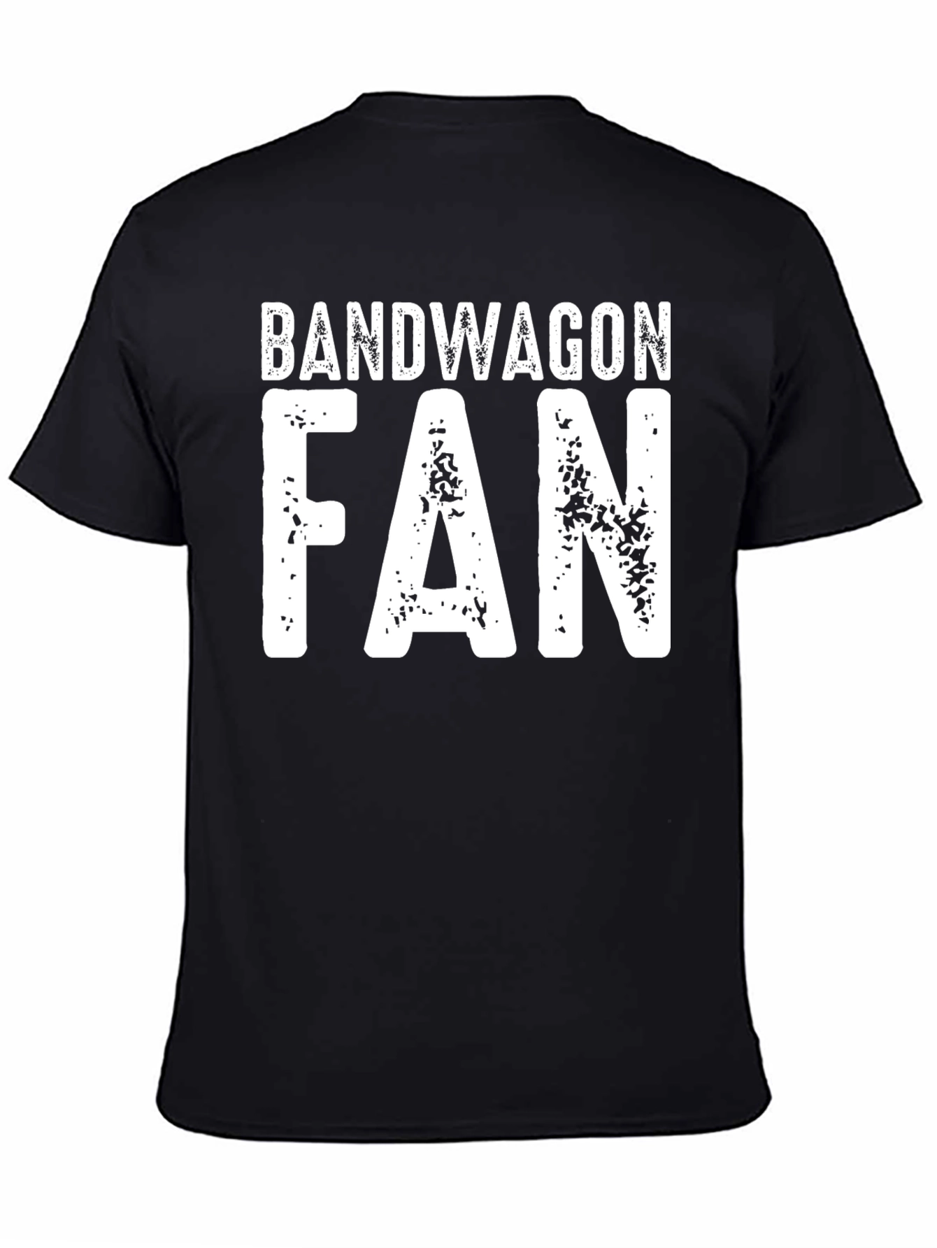 Black Bandwagon Fan T-Shirt - Distressed Graphic Tee view 4