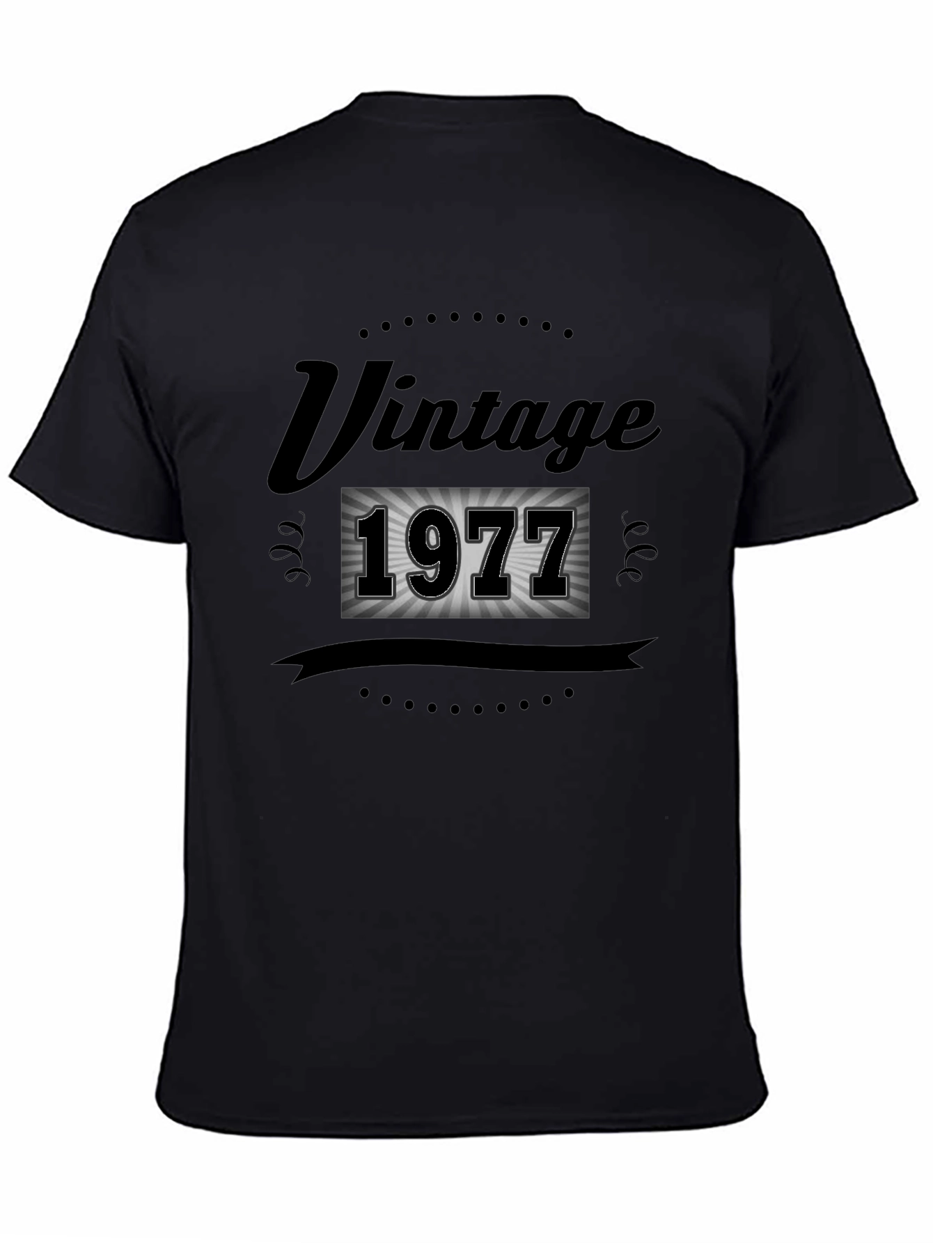 Black Vintage 1977 Graphic Tee - Retro Style view 4