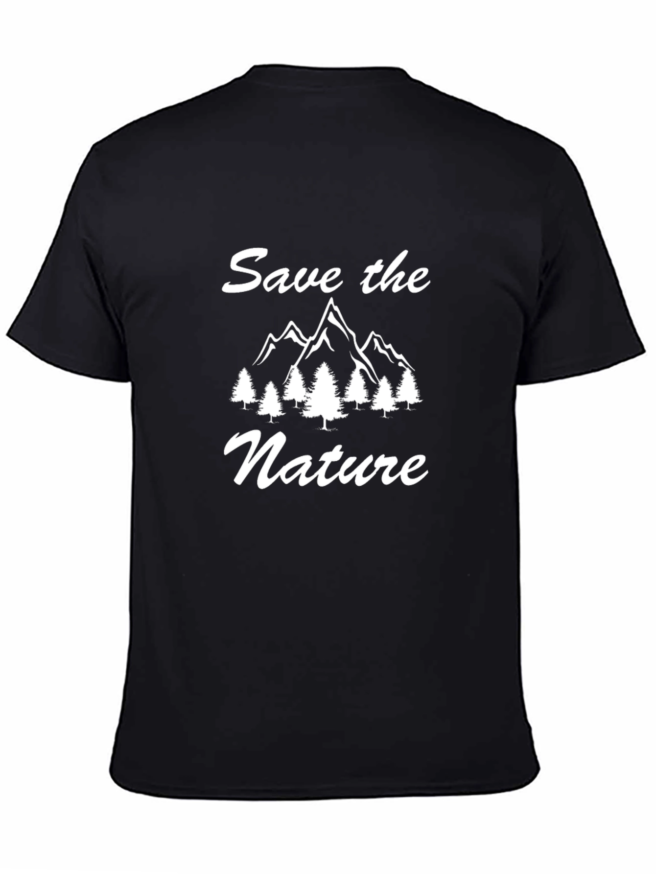 Black Save The Nature Graphic Tee - Black Cotton Shirt view 4