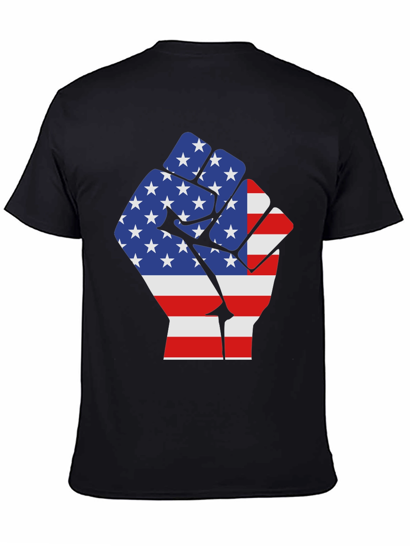 Black USA Flag Fist Graphic Tee - Patriotic Pride view 4