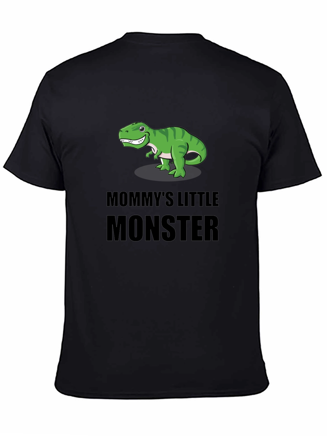 Black Mommy's Little Monster Dinosaur T-Shirt view 4