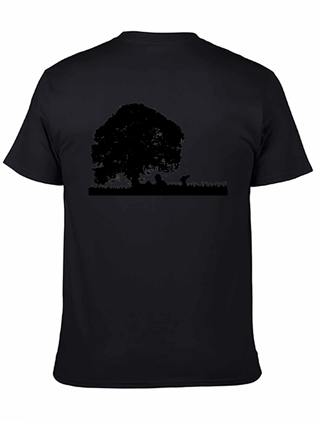 Black Silhouette Tree Graphic Tee - Black view 4