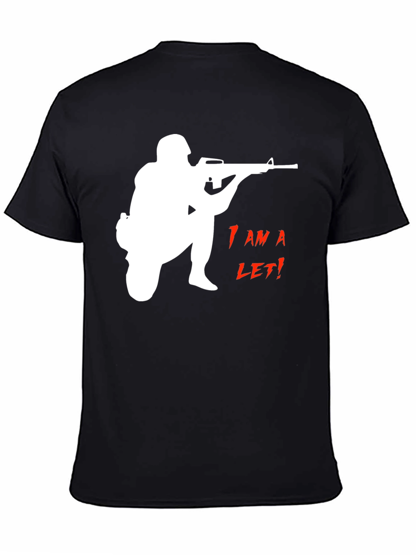 Soldier Silhouette Graphic Tee - Black - 4