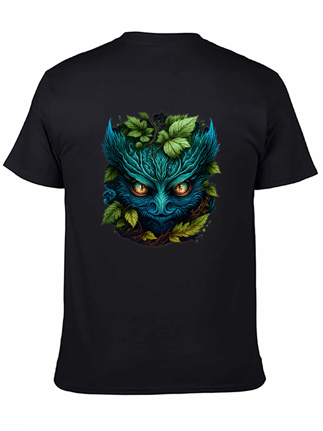 Black Mystic Green Spirit T-Shirt - Nature Inspired Tee view 4