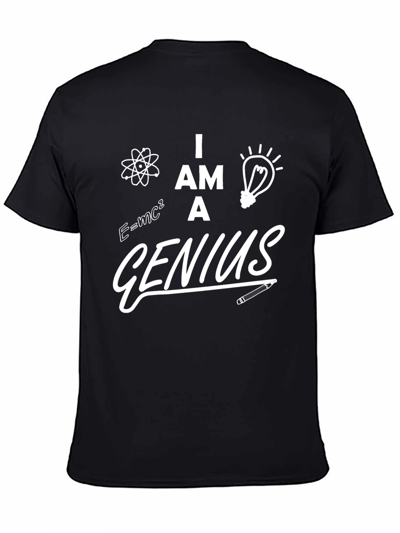 Black I am a Genius Graphic T-Shirt view 4