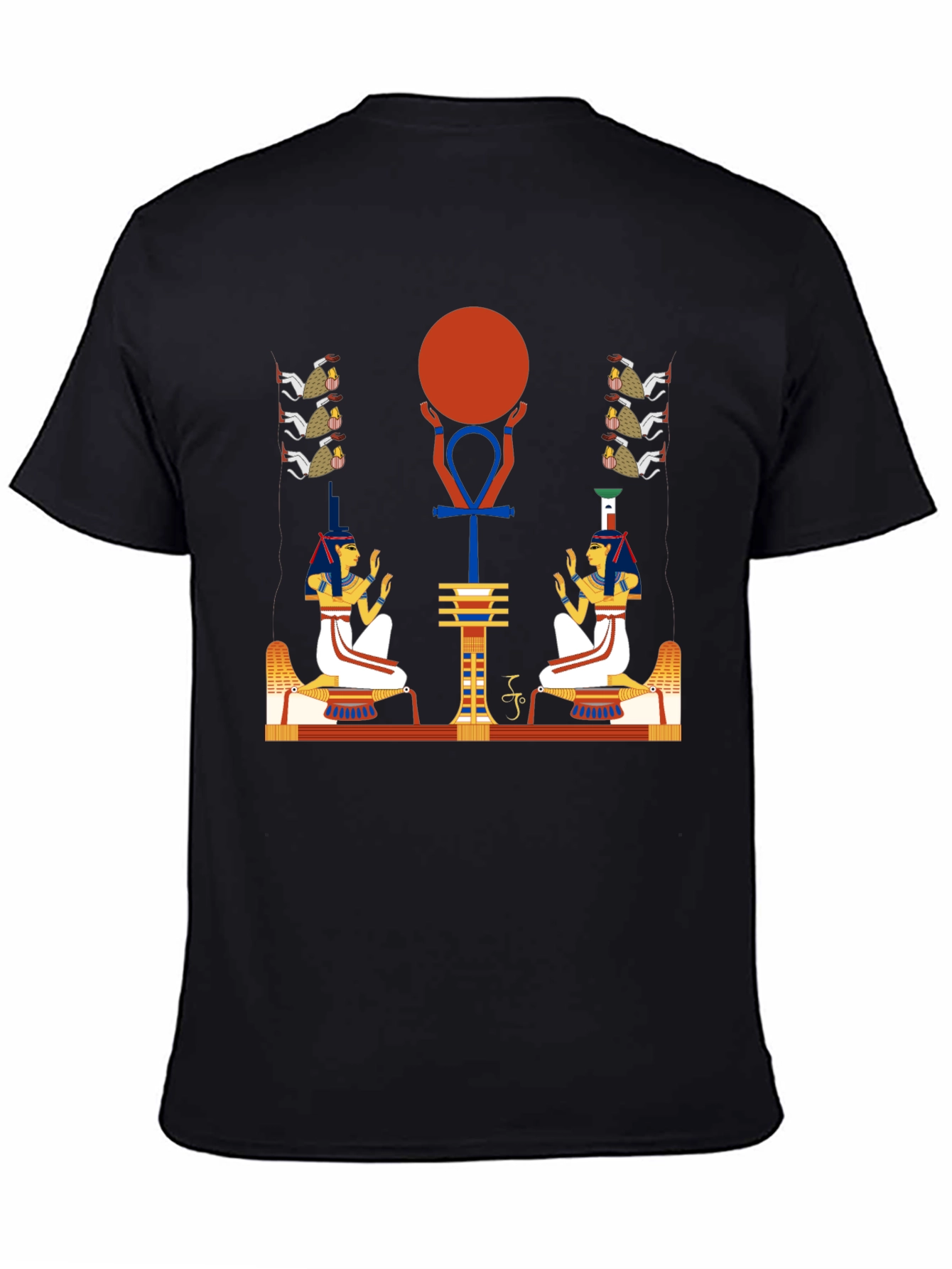 Black Egyptian Design Graphic T-Shirt view 4