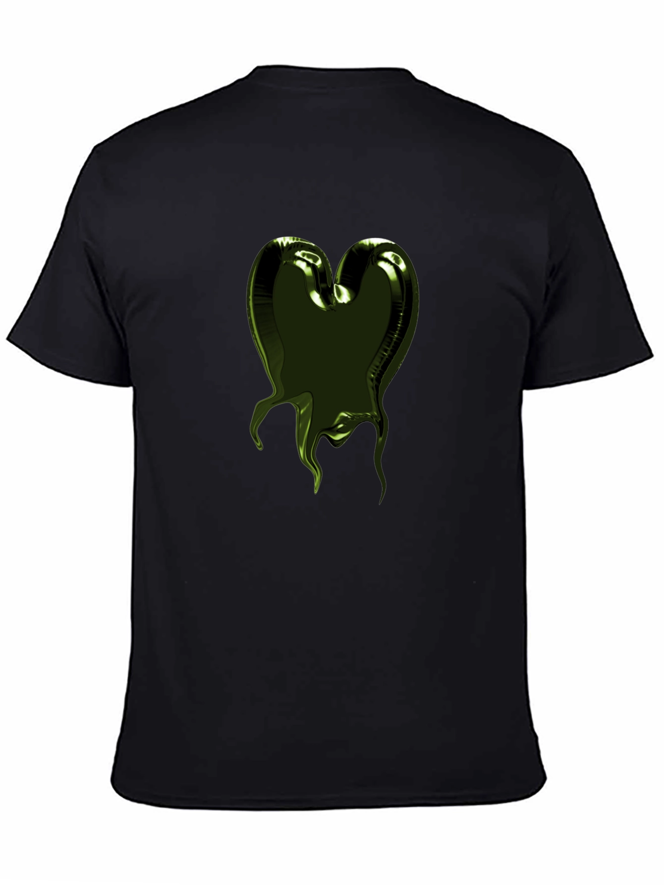 Black Olive Green Heart Balloon Graphic Tee - Men's view 4