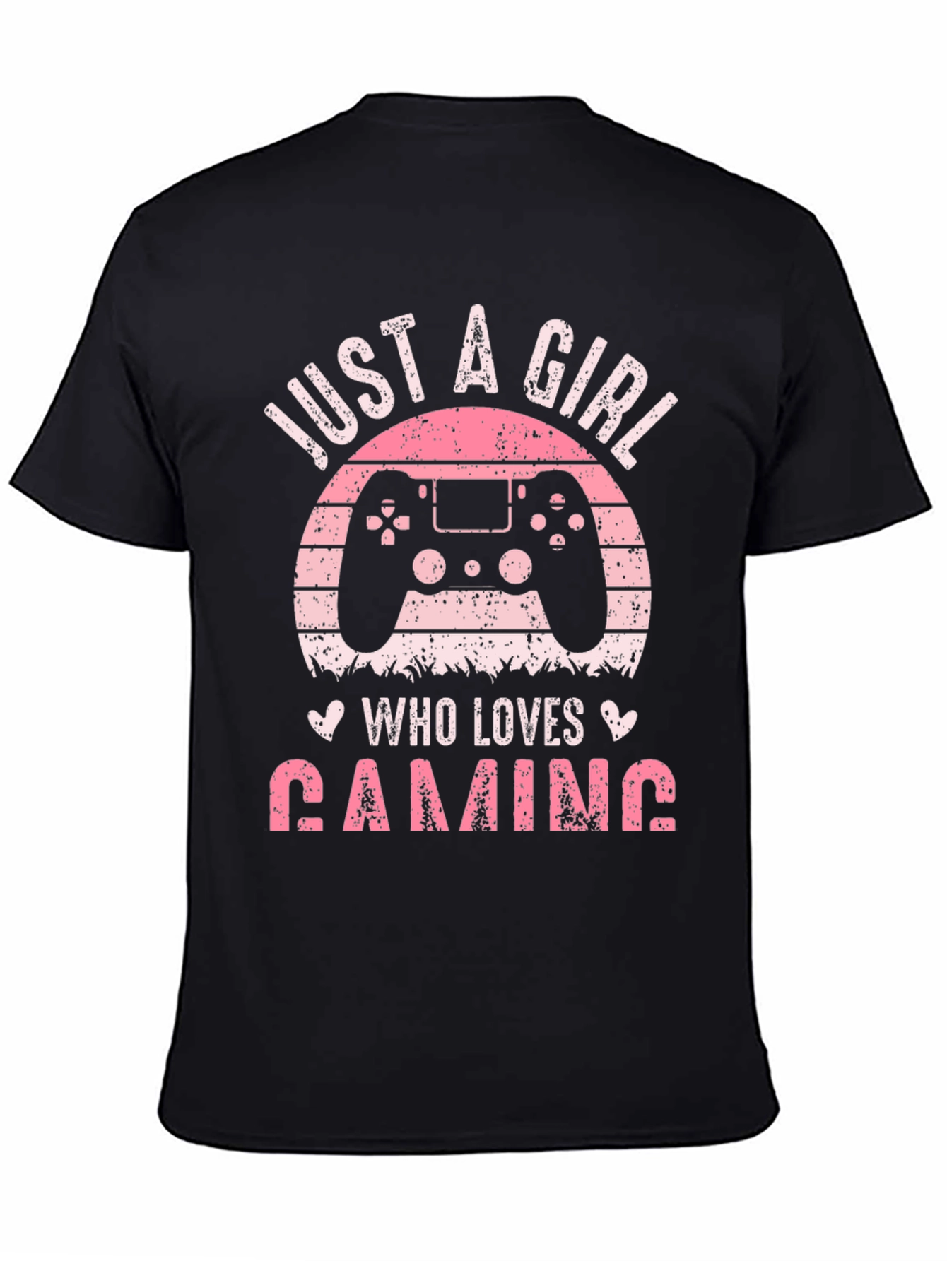 Just A Girl Who Loves Gaming Black T-Shirt - 4