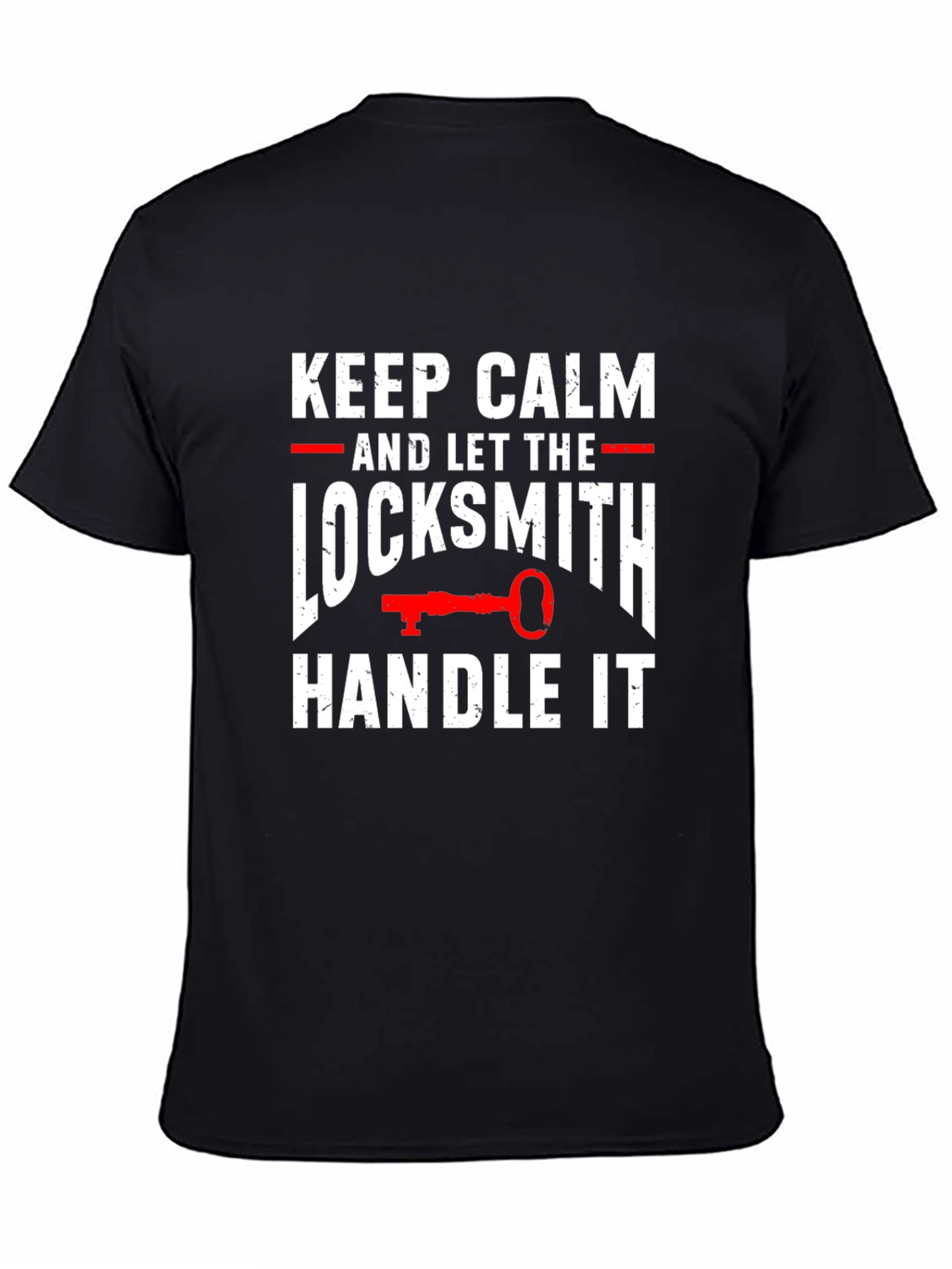 Black Keep Calm Locksmith T-Shirt view 4