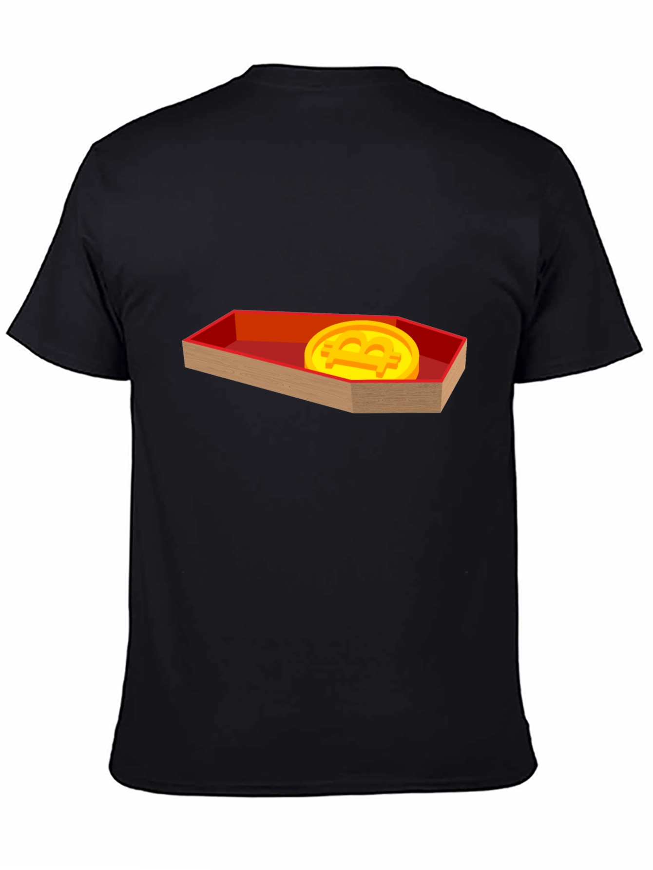 Black Bitcoin Coffin T-Shirt - Crypto Meme Tee view 4