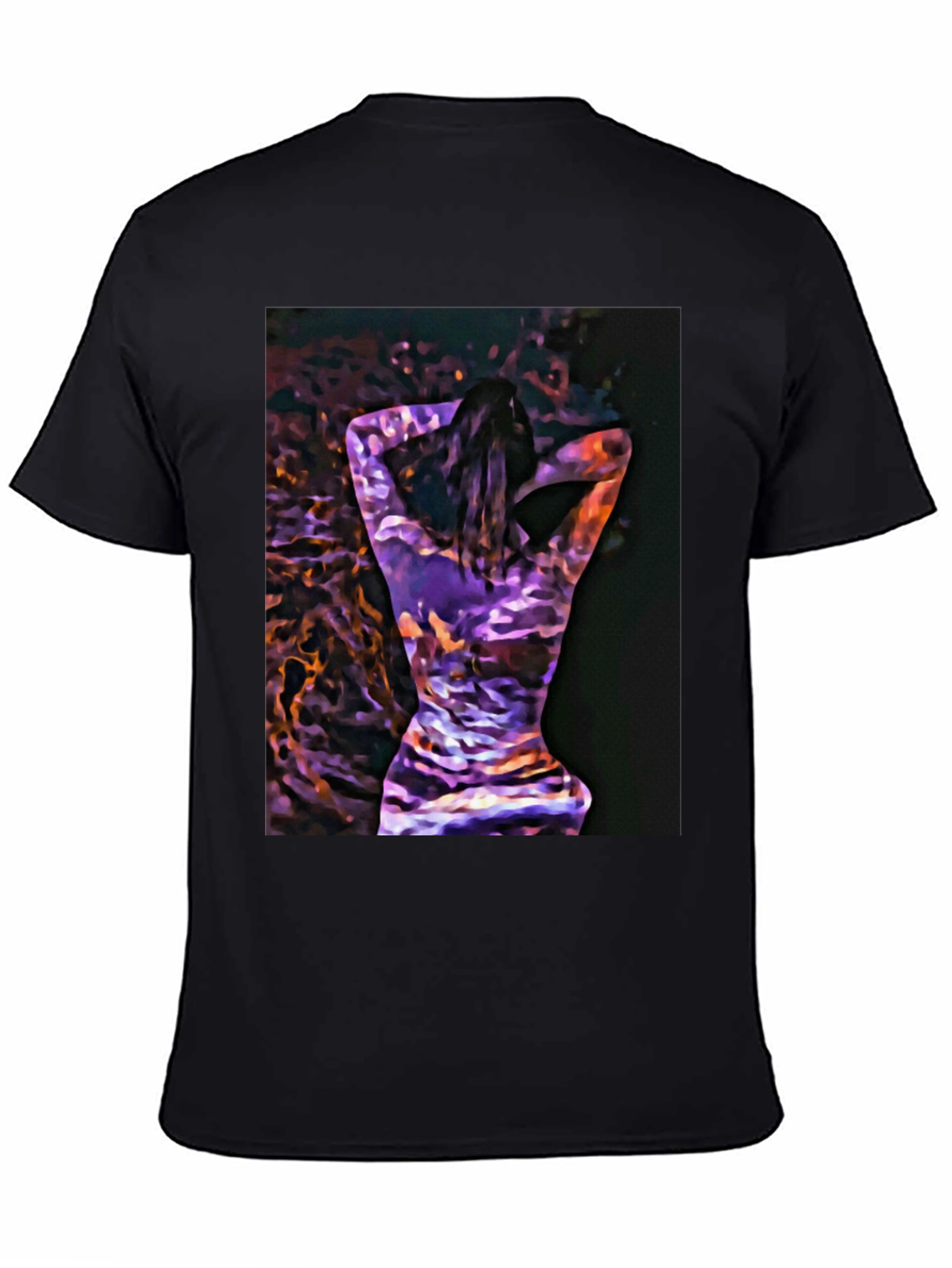 Black Abstract Woman Art Black T-Shirt view 4