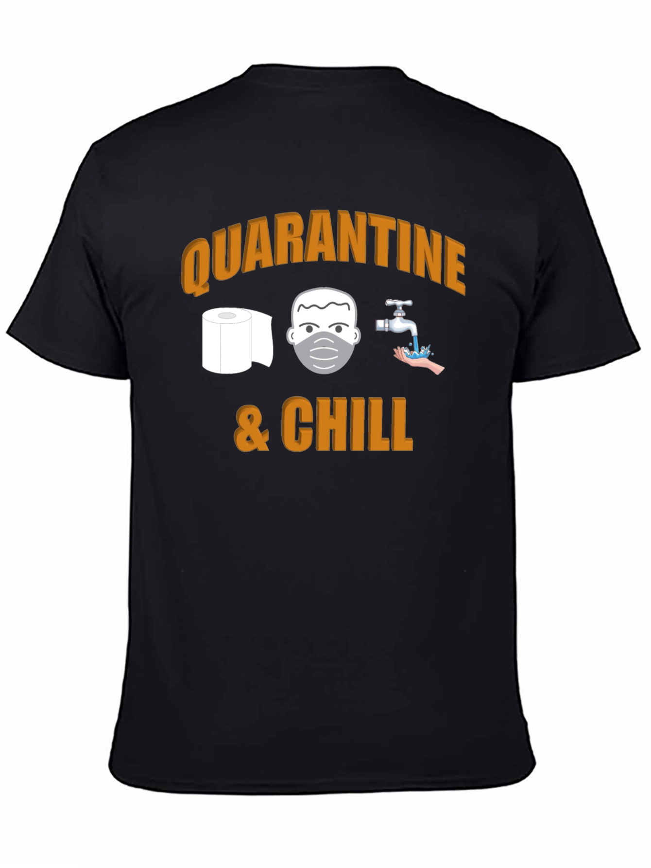 Black Quarantine & Chill Graphic T-Shirt view 4
