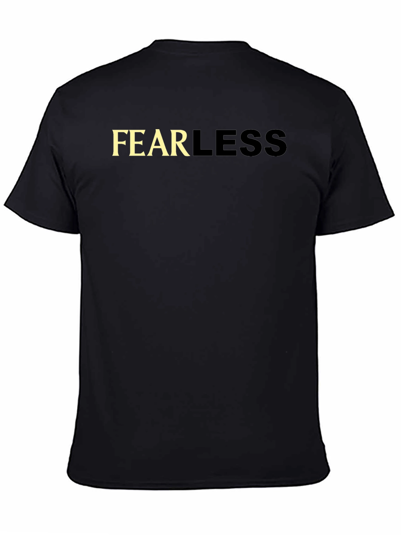 Black Fearless Graphic Tee - Black Cotton Casual T-Shirt view 4