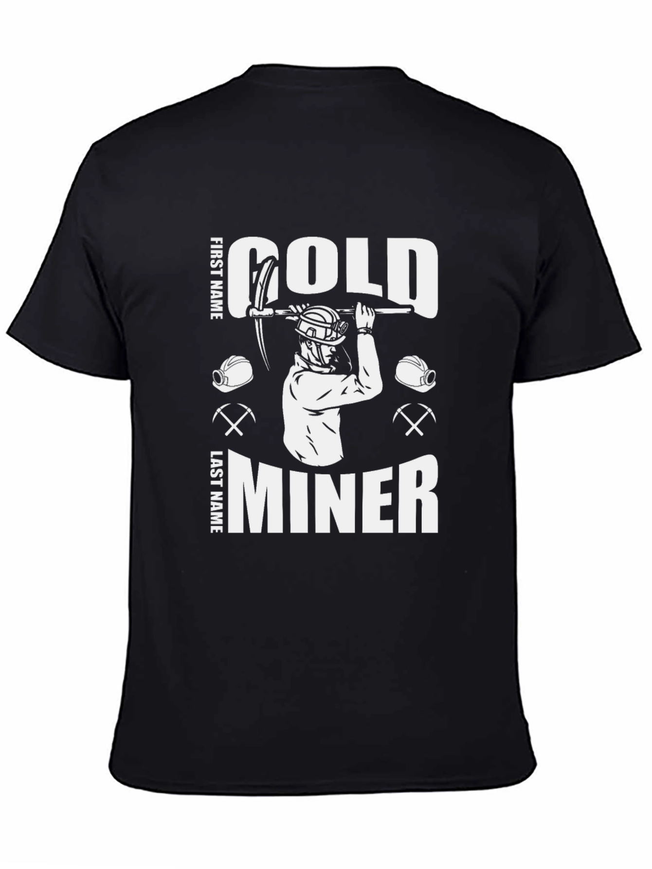 Black Gold Miner Graphic T-Shirt - Novelty Tee view 4