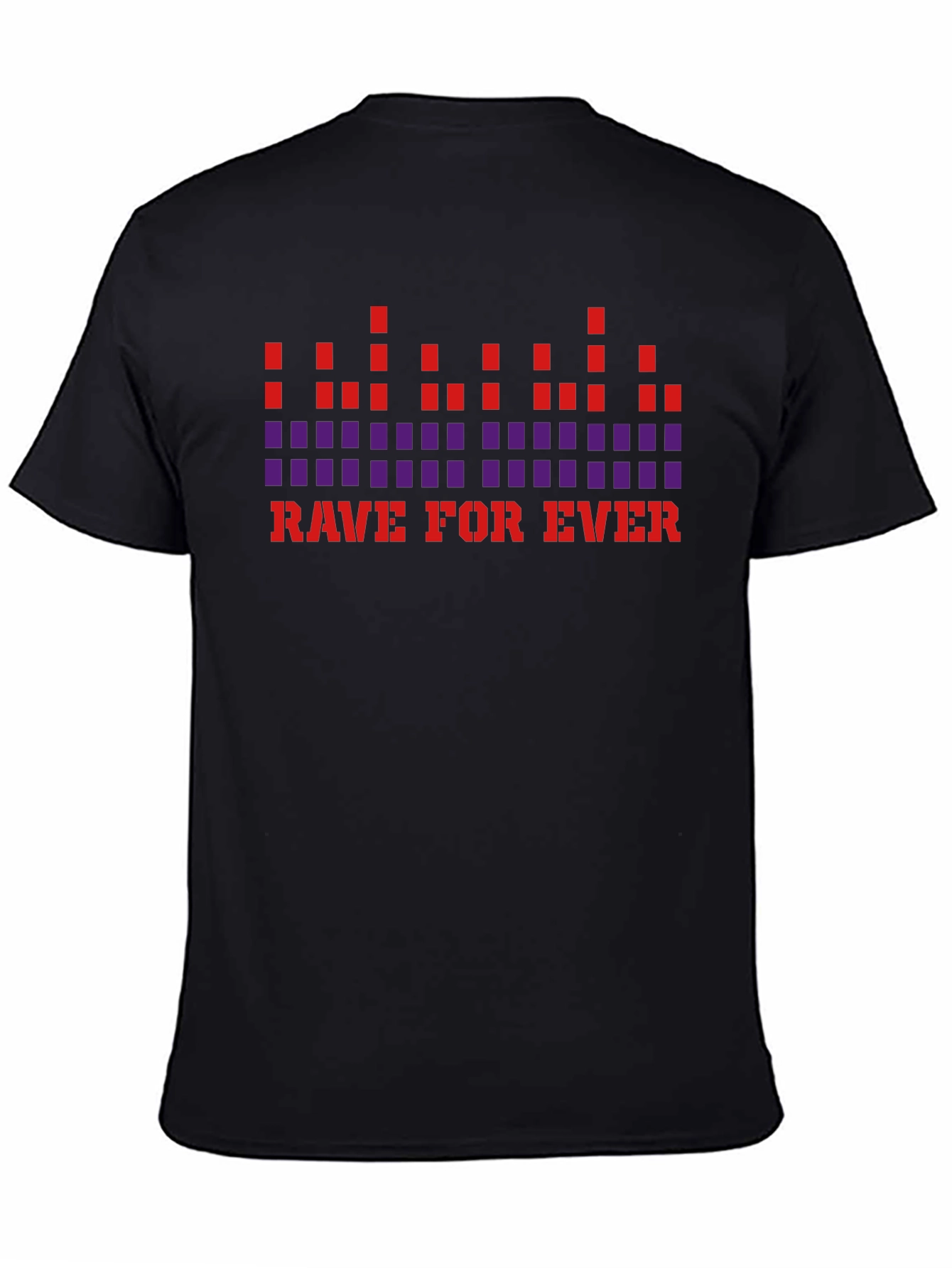 Black Rave For Ever Graphic T-Shirt - Black view 4