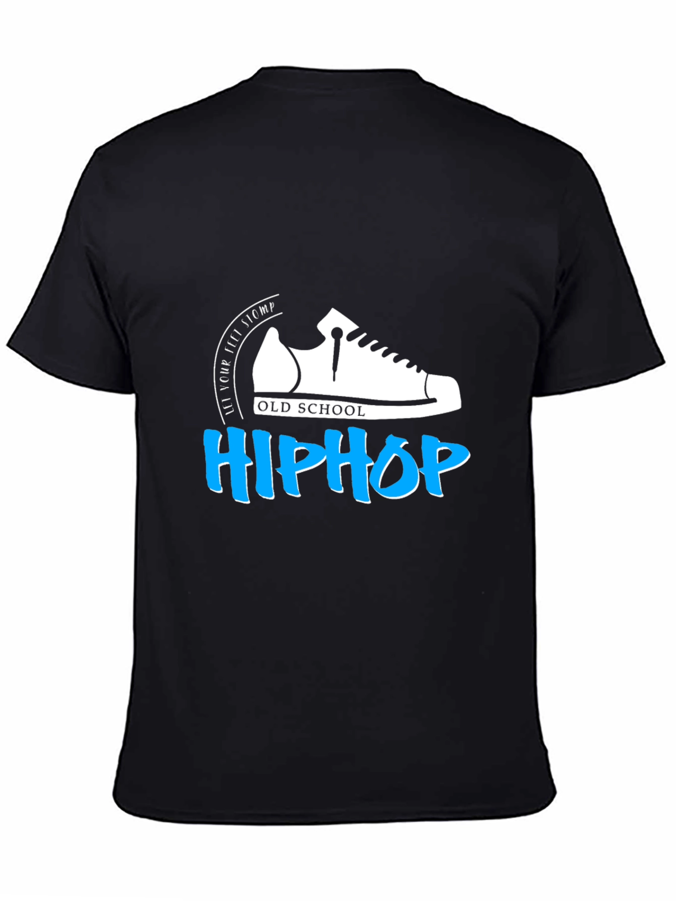 Black Old School Hip Hop Graphic T-Shirt - Black Cotton Tee view 4