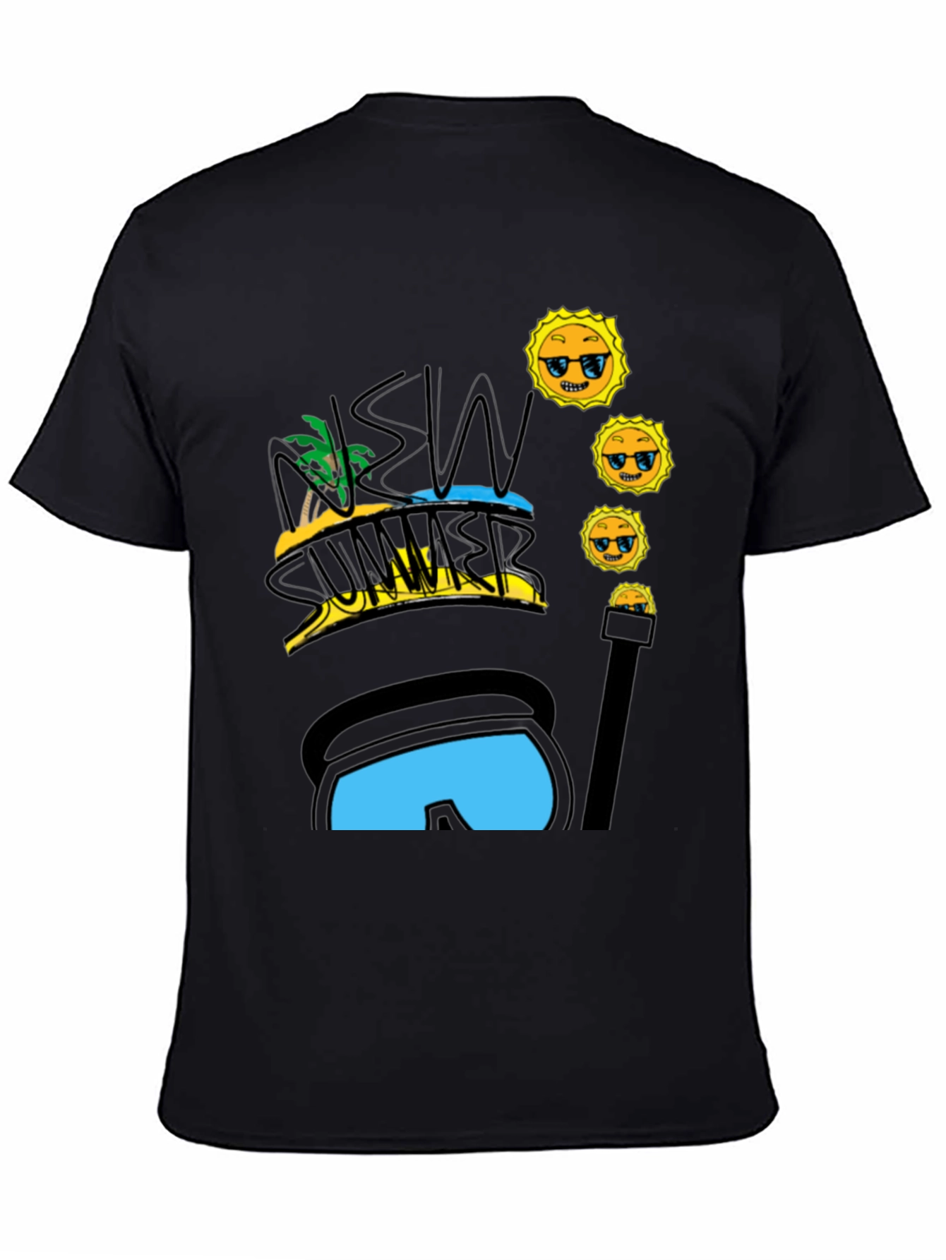 Black New Summer T-Shirt Cool Design view 4