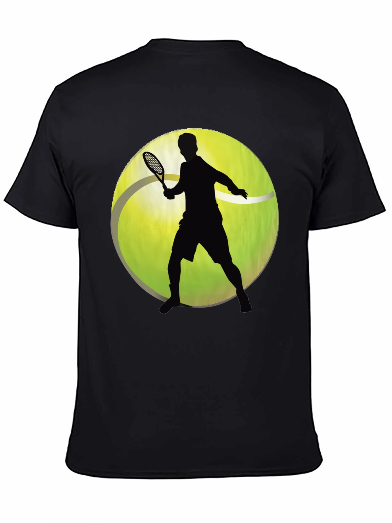 Tennis Player Graphic T-Shirt - Sporty Black Tee - 4