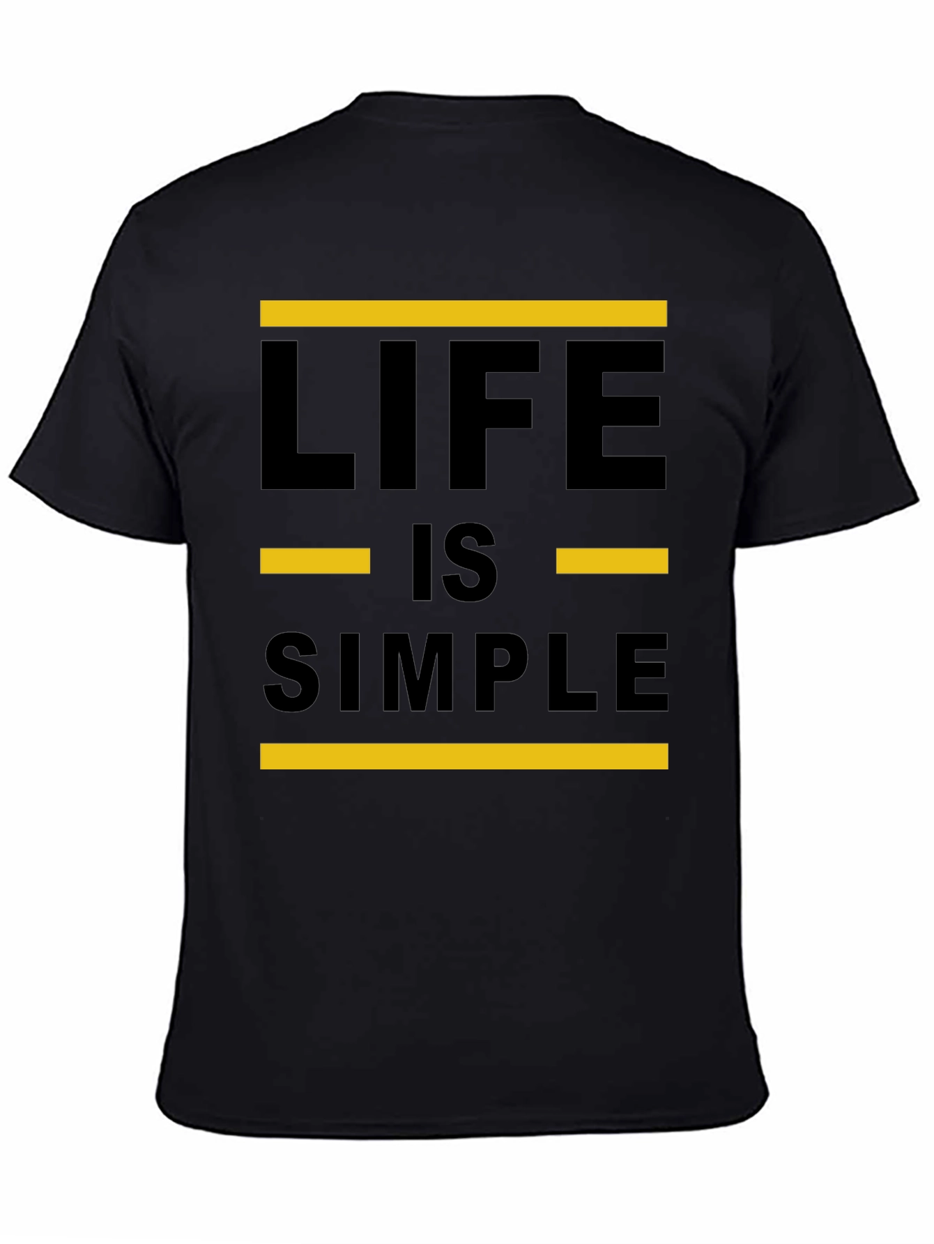 Black Life is Simple Graphic Tee - Black Crewneck Shirt view 4