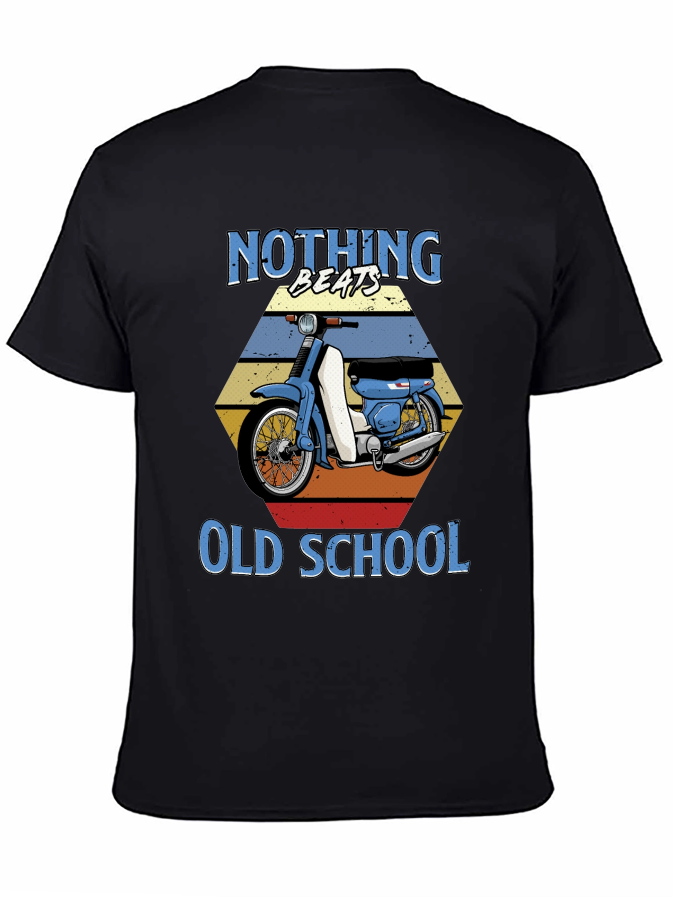 Black Nothing Beats Old School Motorcycle T-Shirt view 4