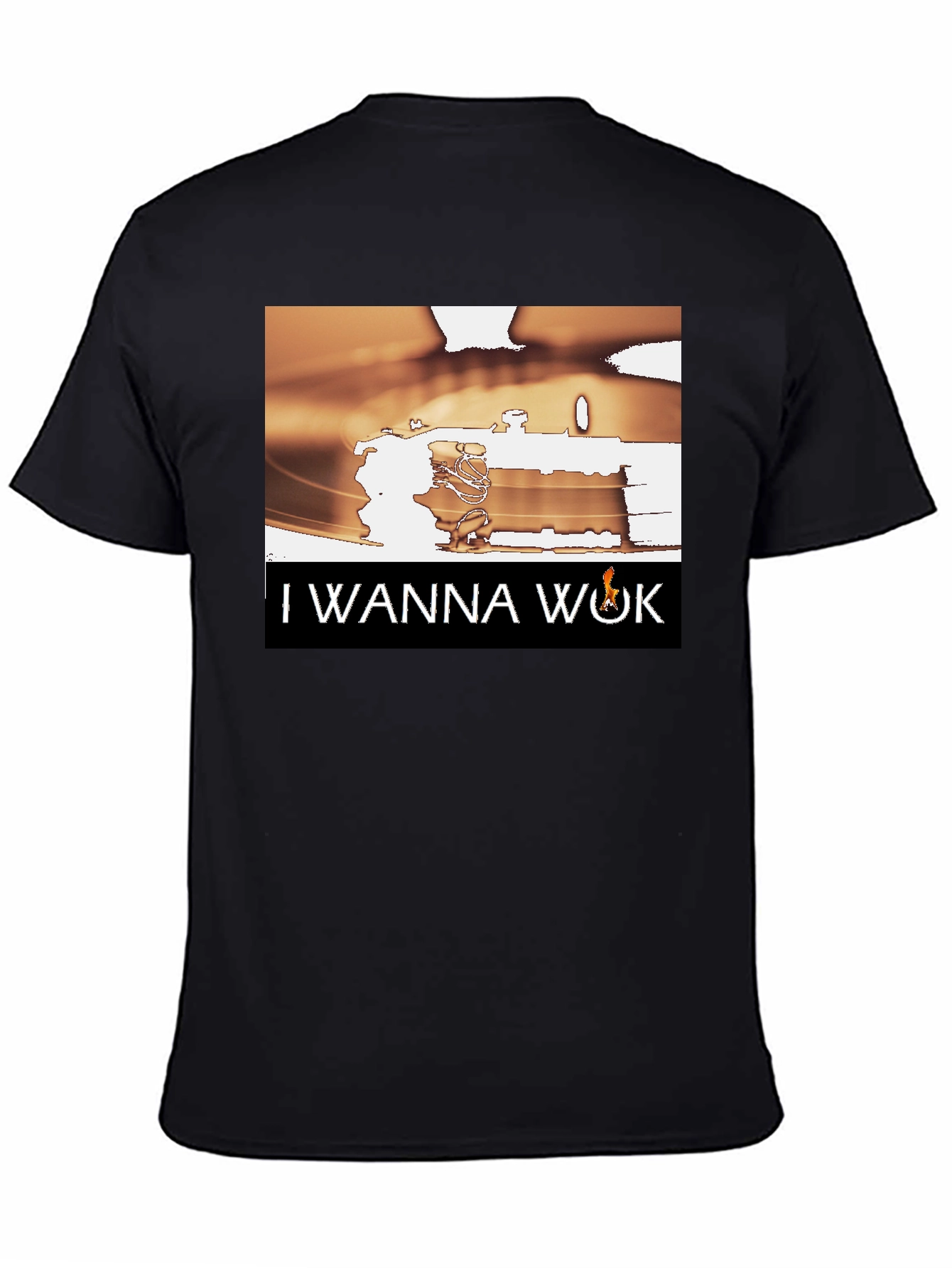 Black I Wanna Wok Graphic T-Shirt view 4