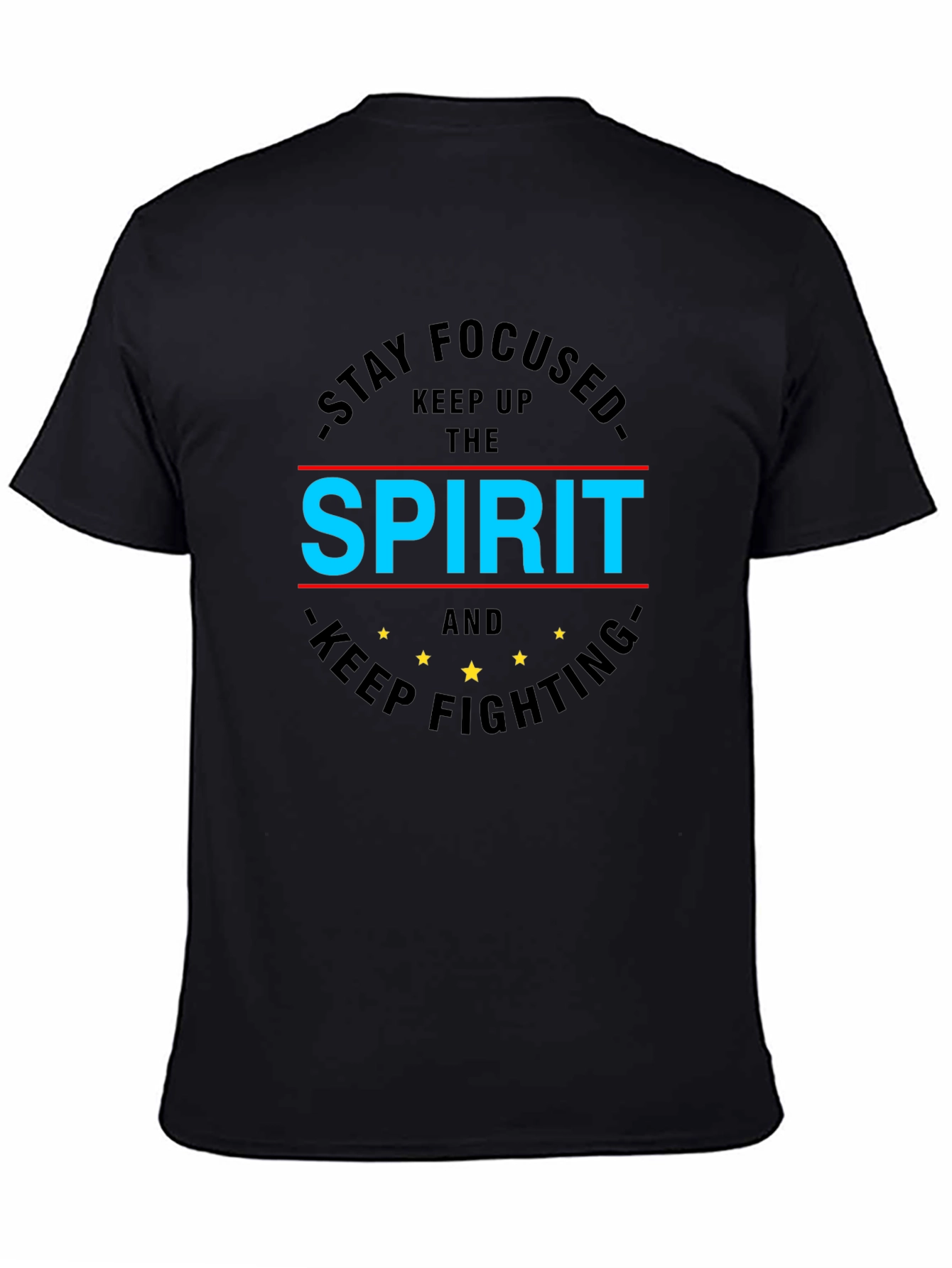 Black Stay Focused - Spirit Graphic Print T-Shirt view 4