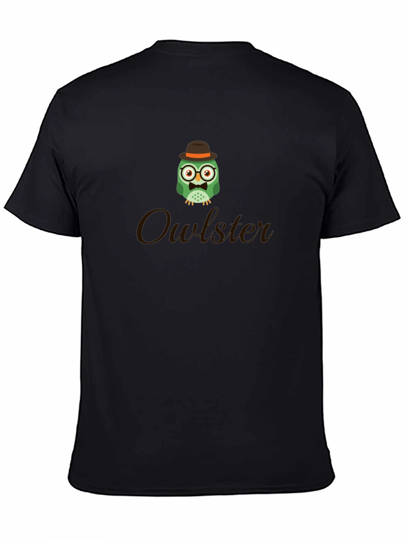 Black Owlster Graphic Tee - Cool Men's Black T-Shirt view 4