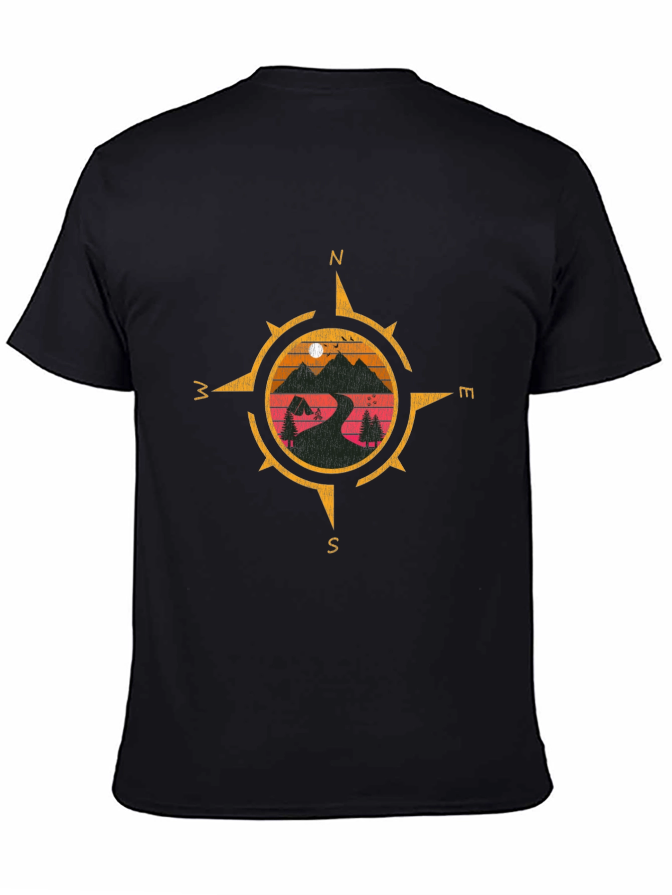 Black Compass Graphic T-Shirt - Adventure Awaits view 4