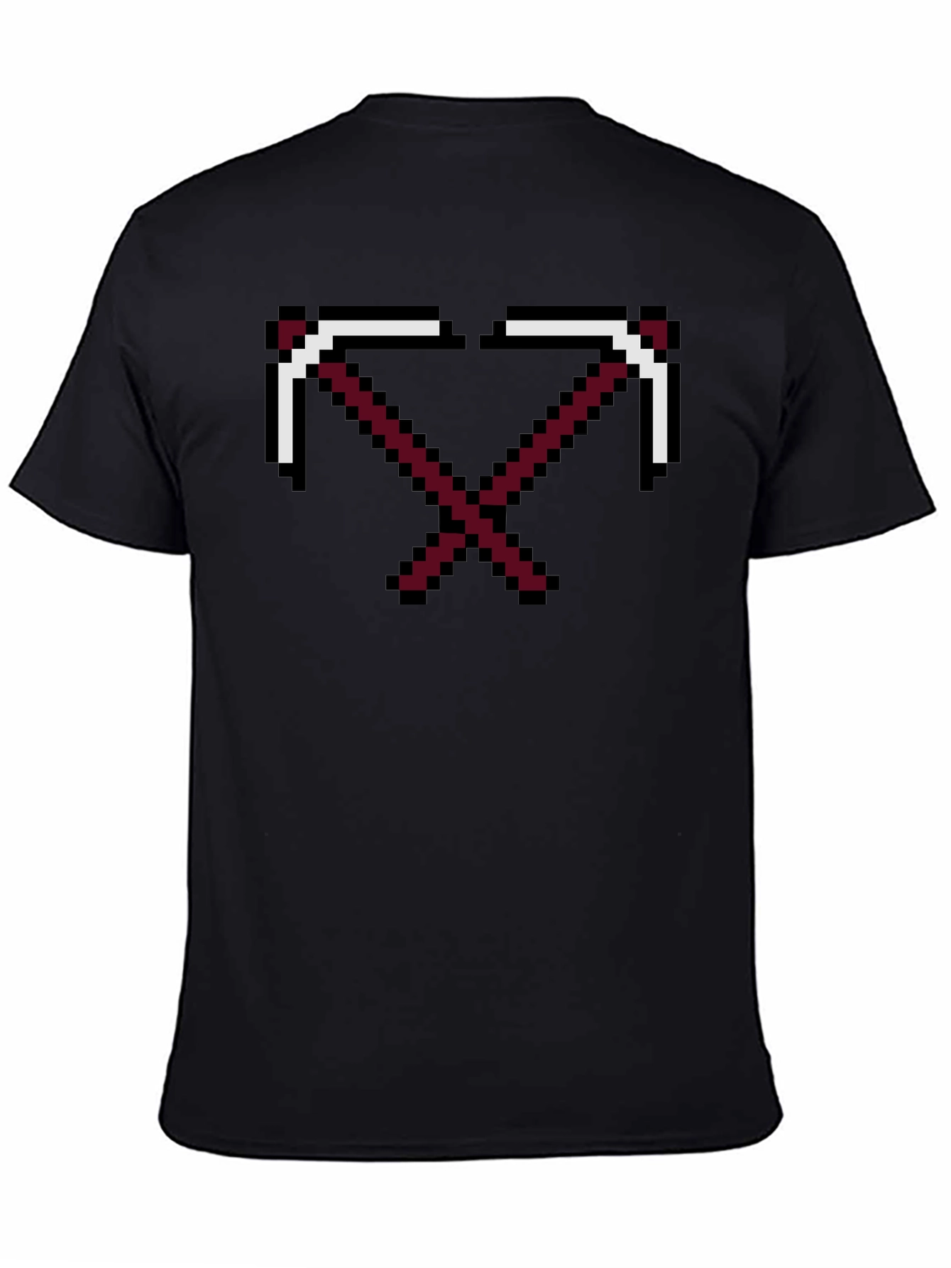 Black Pixelated Pickaxe T-Shirt - Gamer Style Tee view 4