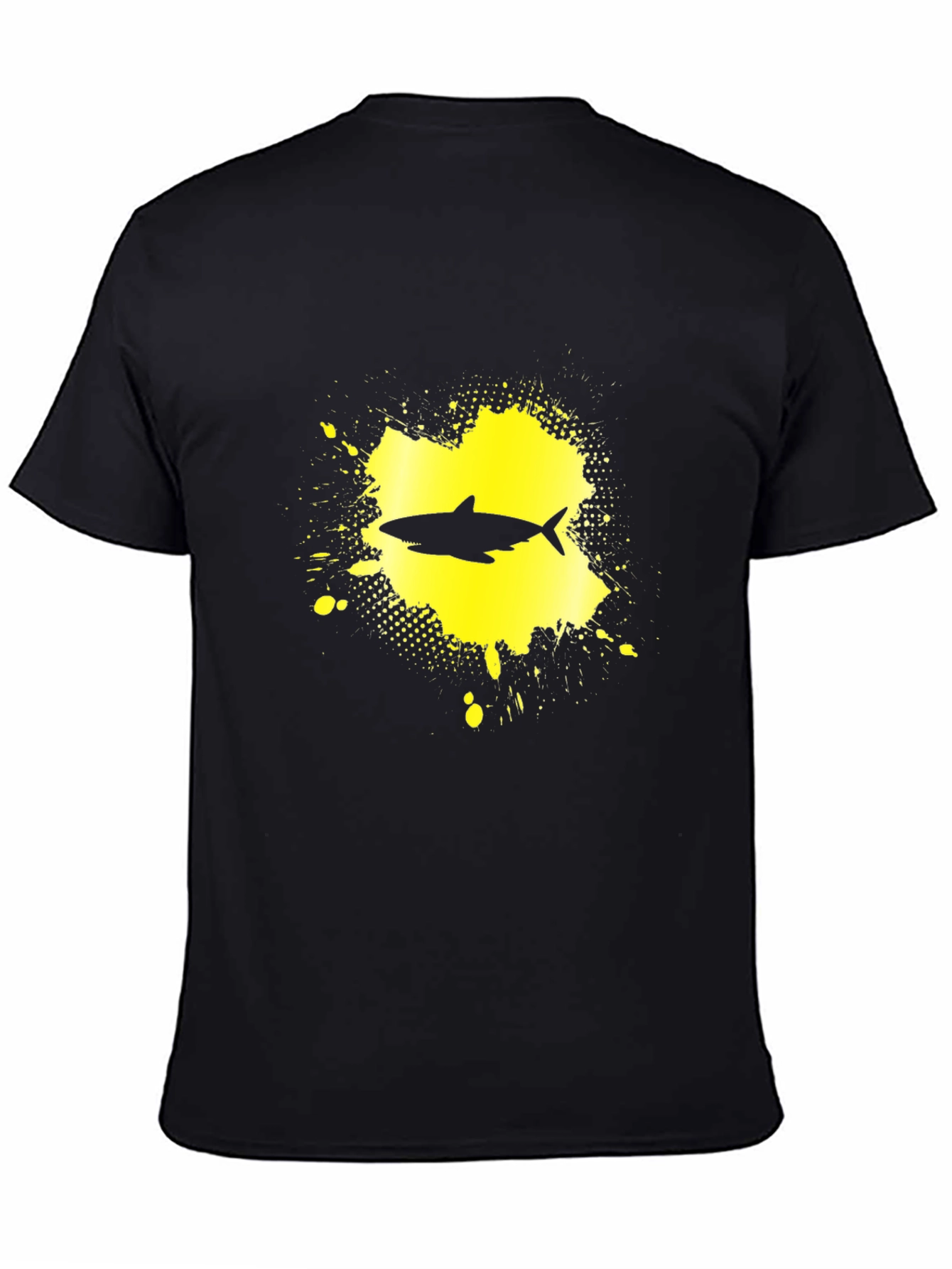 Black Shark Graphic Print T-Shirt - Black view 4