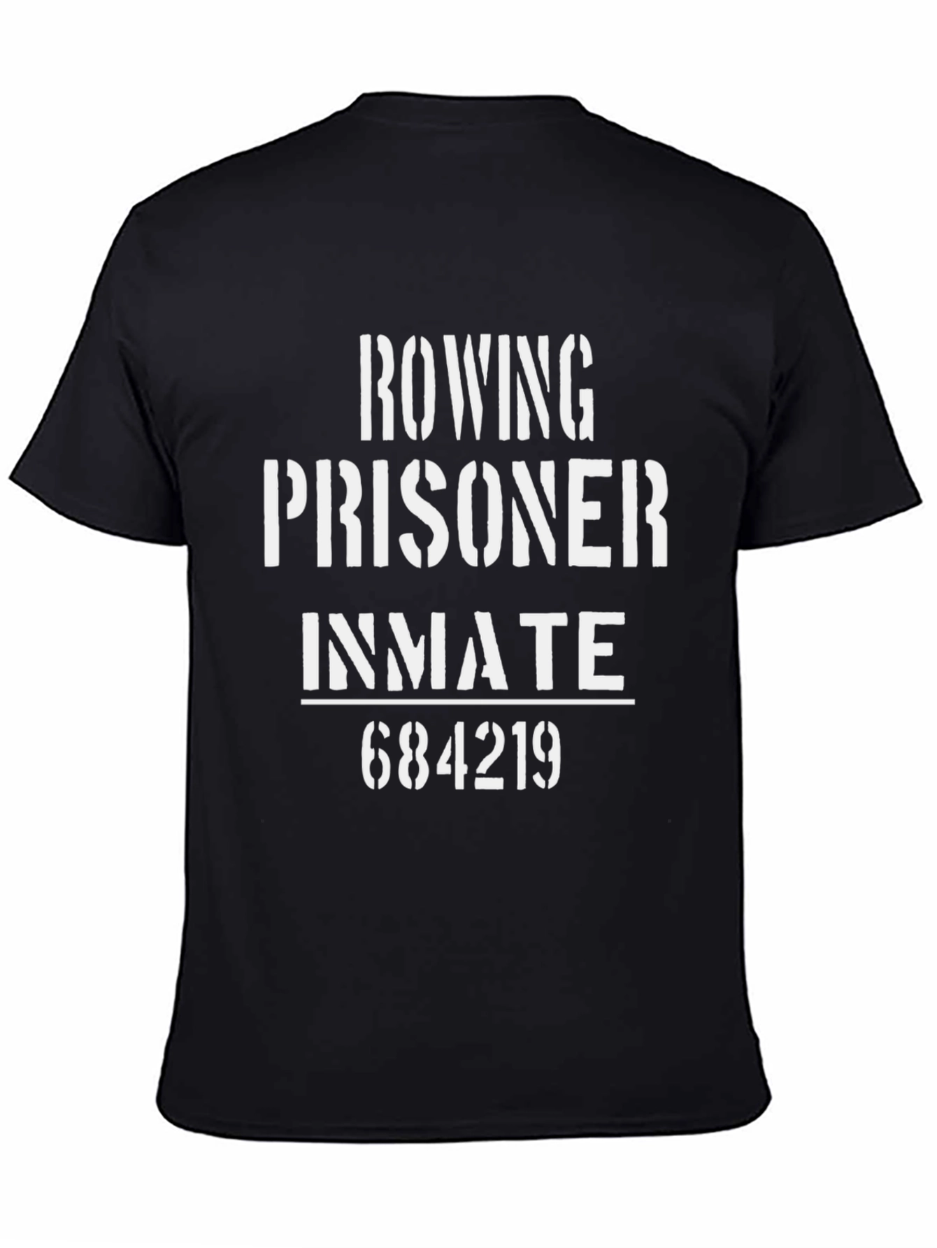 Black Rowing Prisoner Inmate T-Shirt - Funny Rowing Tee view 4