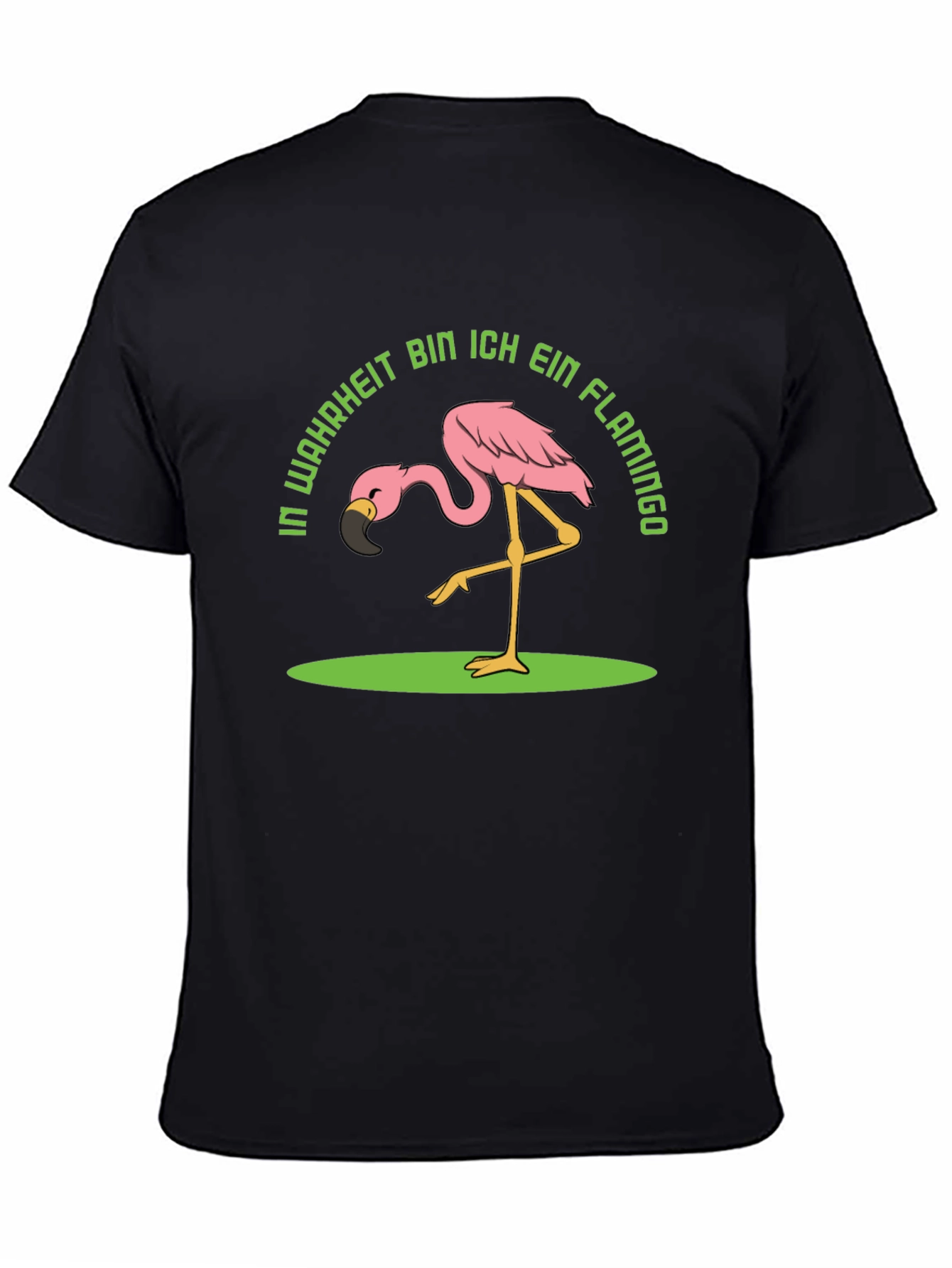 Black Funny Flamingo T-Shirt - In Wahrheit Bin Ich Ein Flamingo view 4
